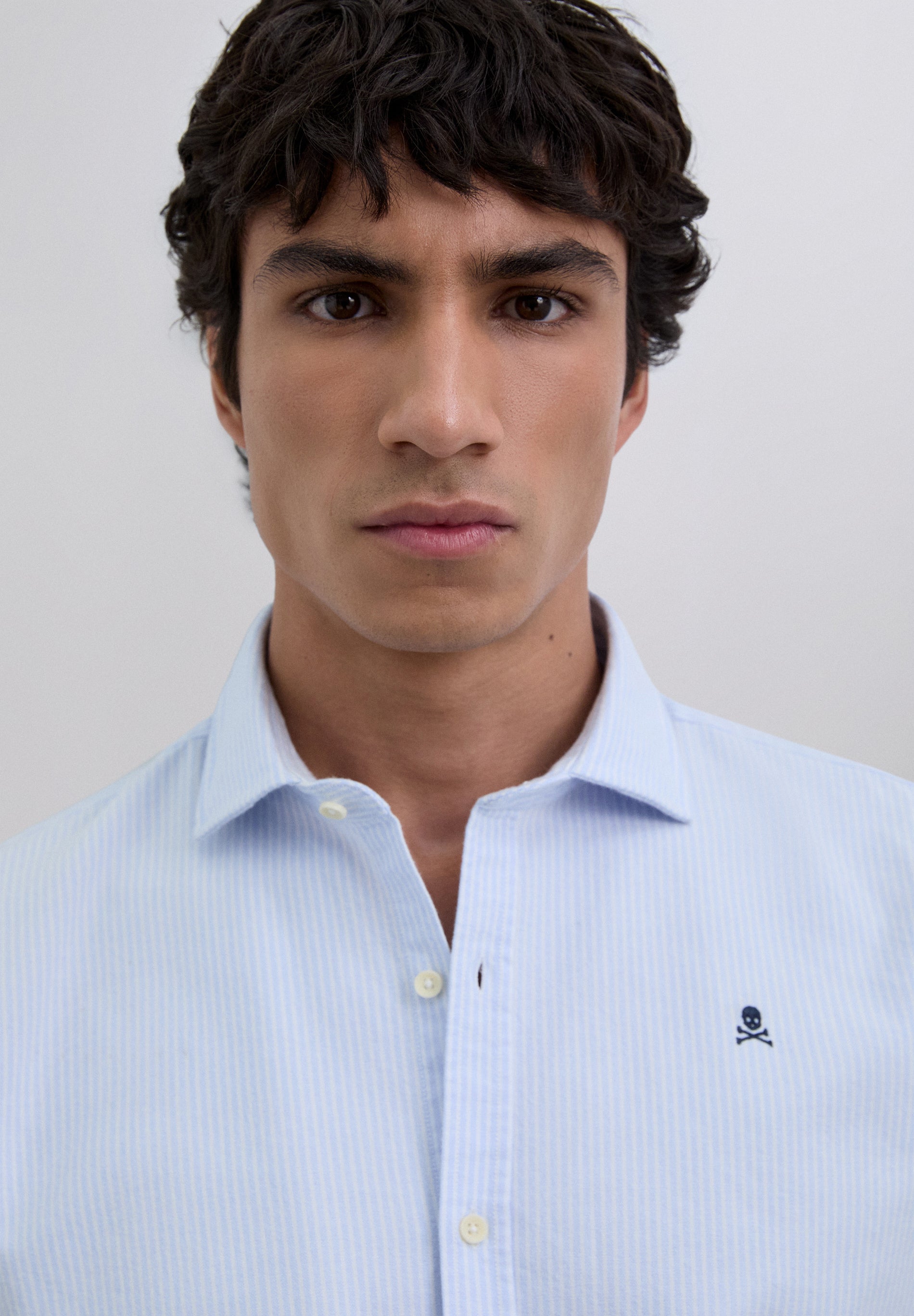 STRIPED OXFORD SHIRT WITH LOGO