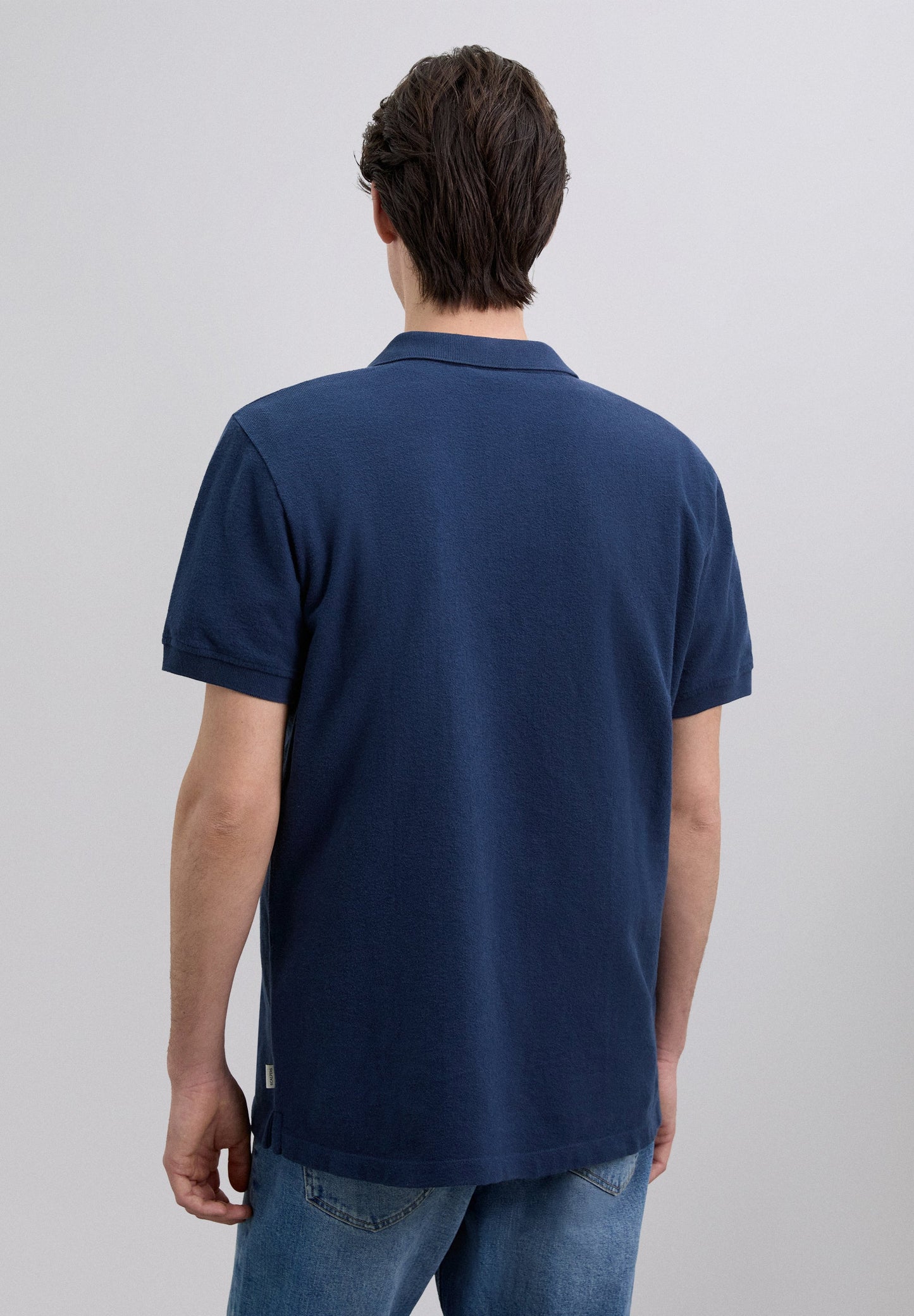 SHORT SLEEVE RUSTIC KNIT POLO SHIRT