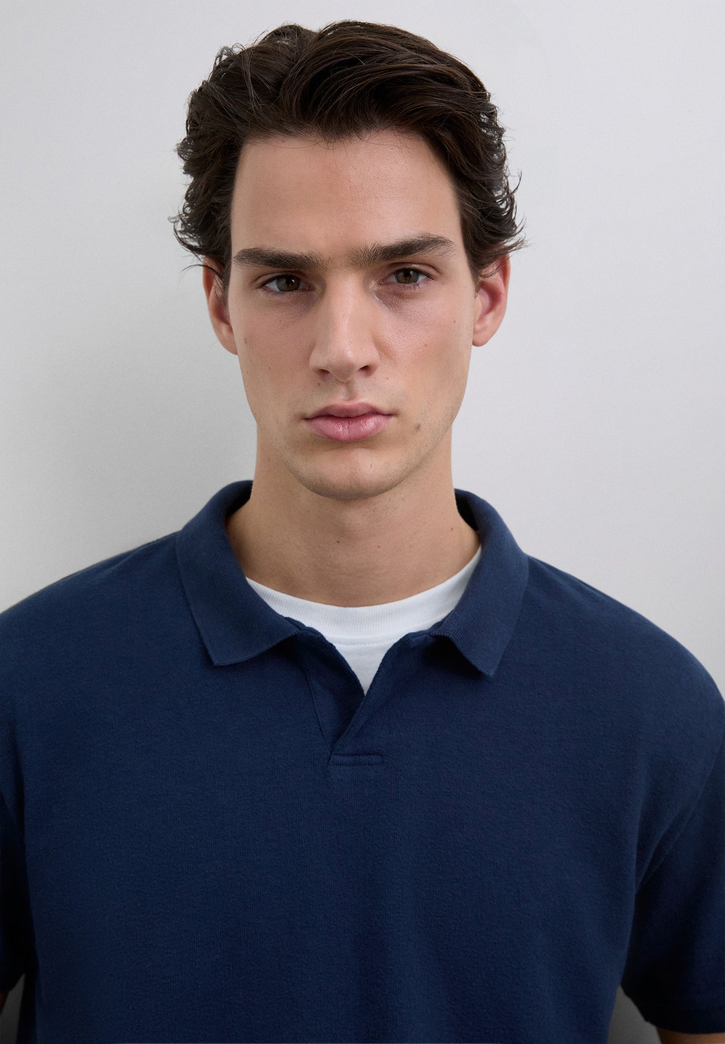 SHORT SLEEVE RUSTIC KNIT POLO SHIRT