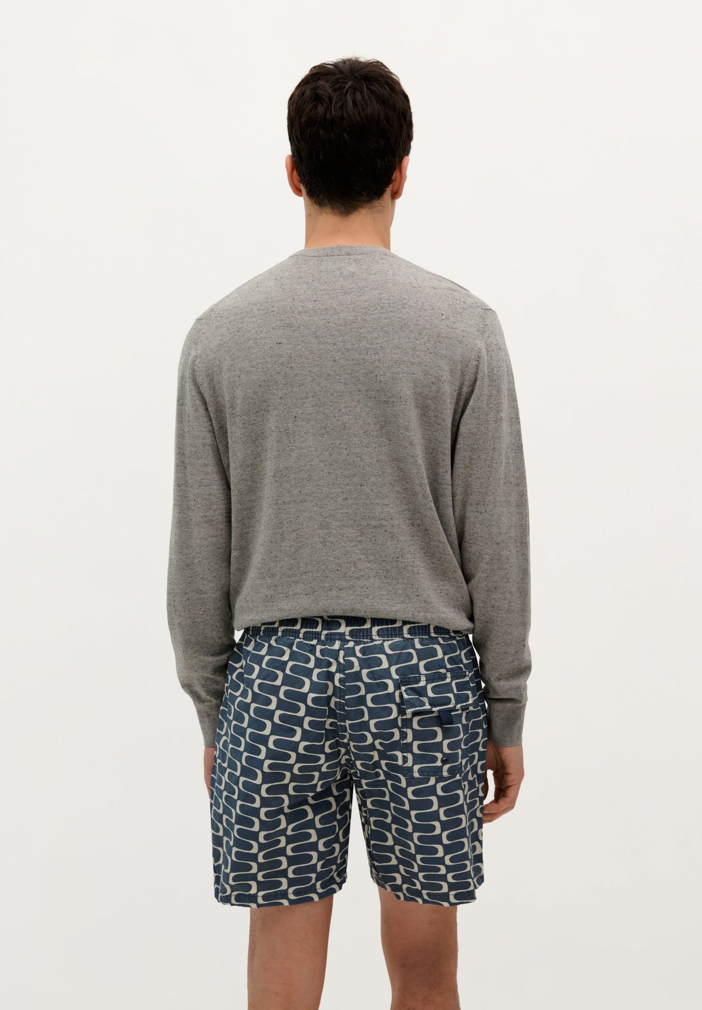 WAVED PRINT SWIMMING TRUNKS