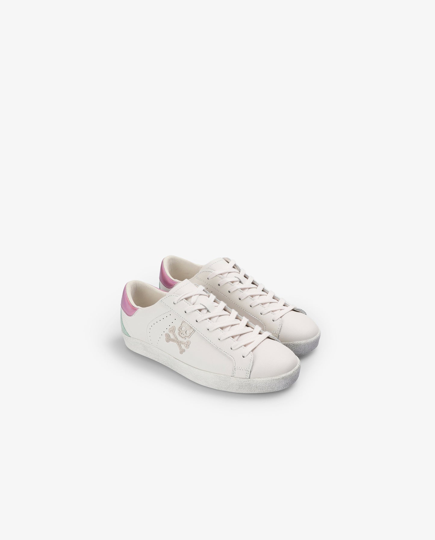 CONTRAST LEATHER SNEAKERS