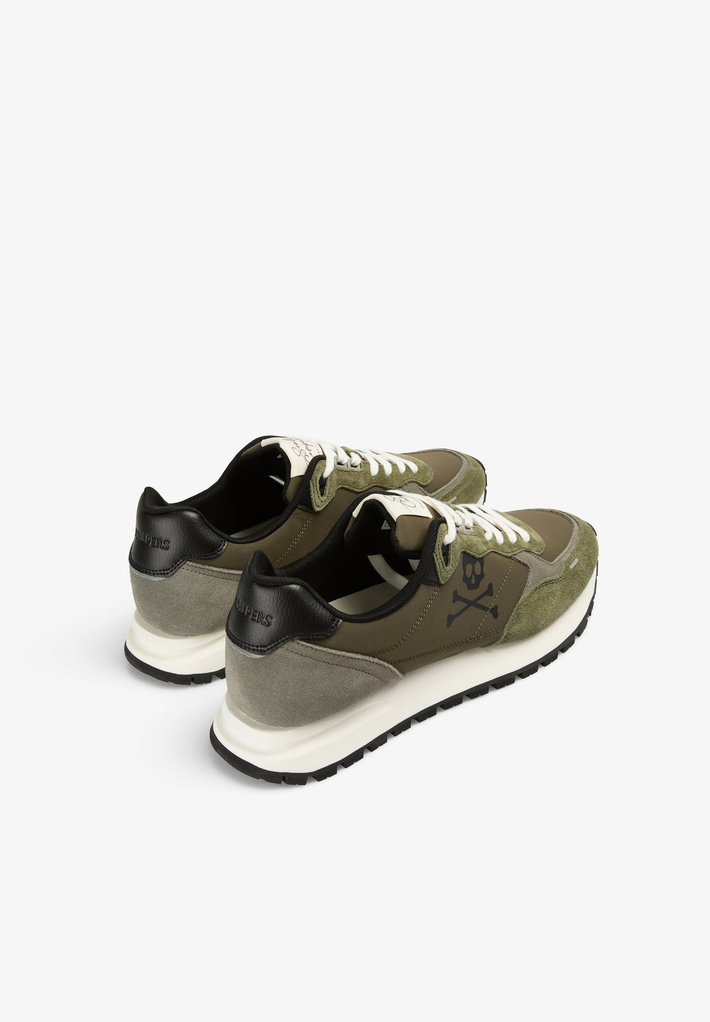 CONTRAST SKULL SPLIT SUEDE SNEAKERS