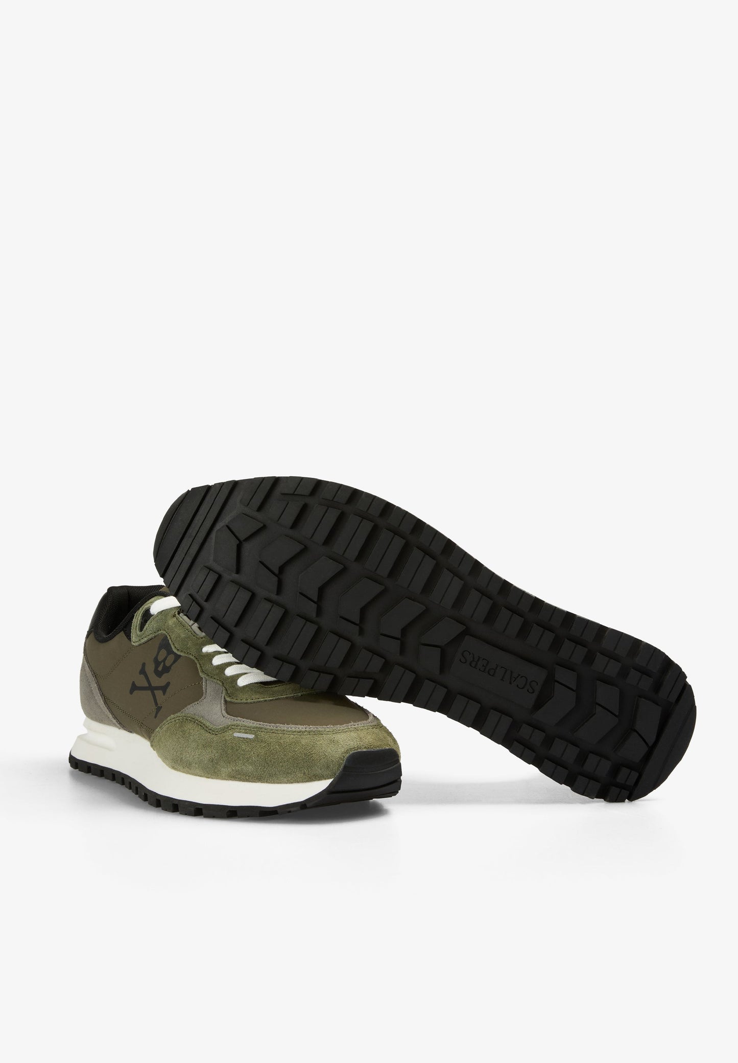 CONTRAST SKULL SPLIT SUEDE SNEAKERS