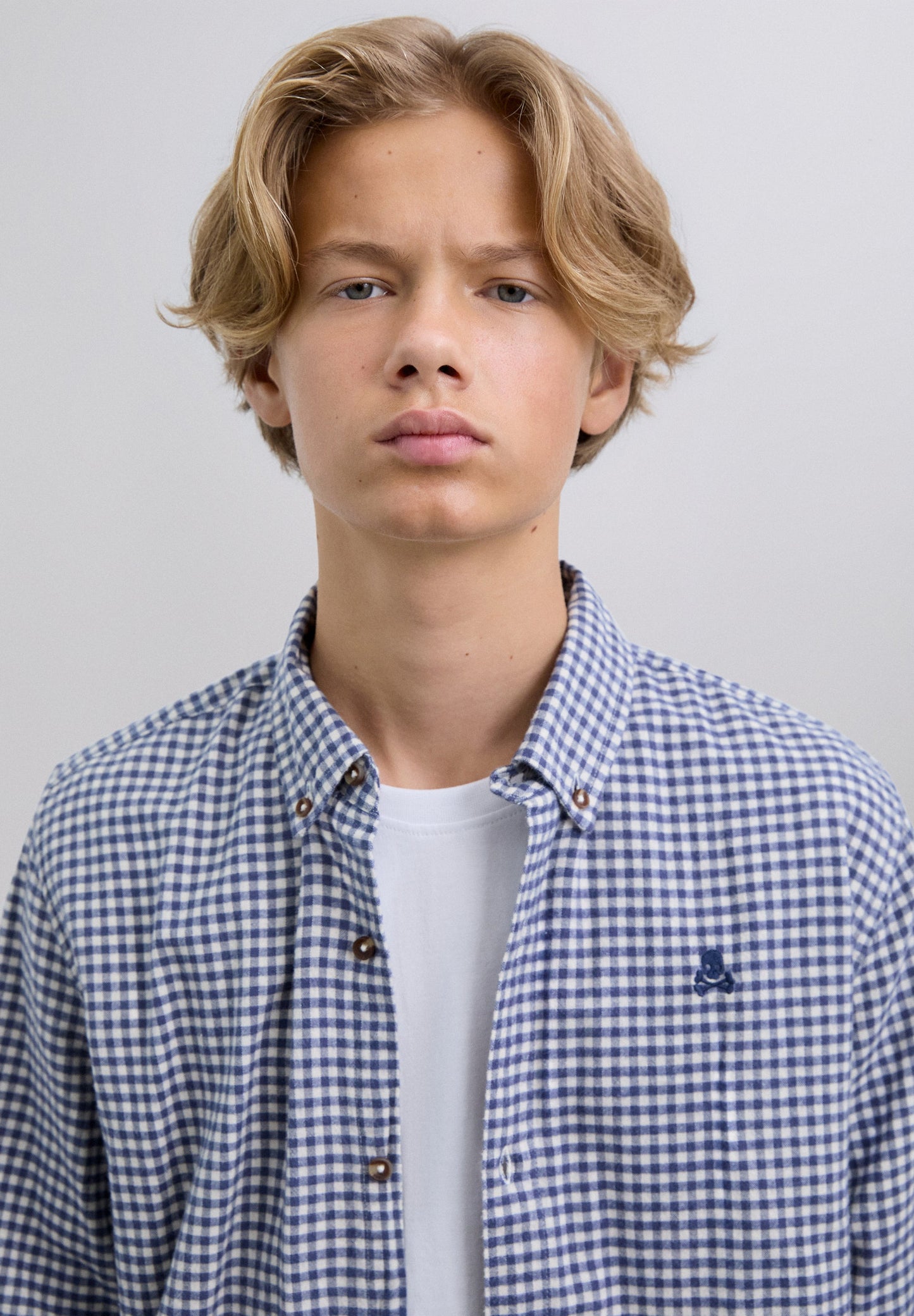 CHECK SHIRT WITH SKULL