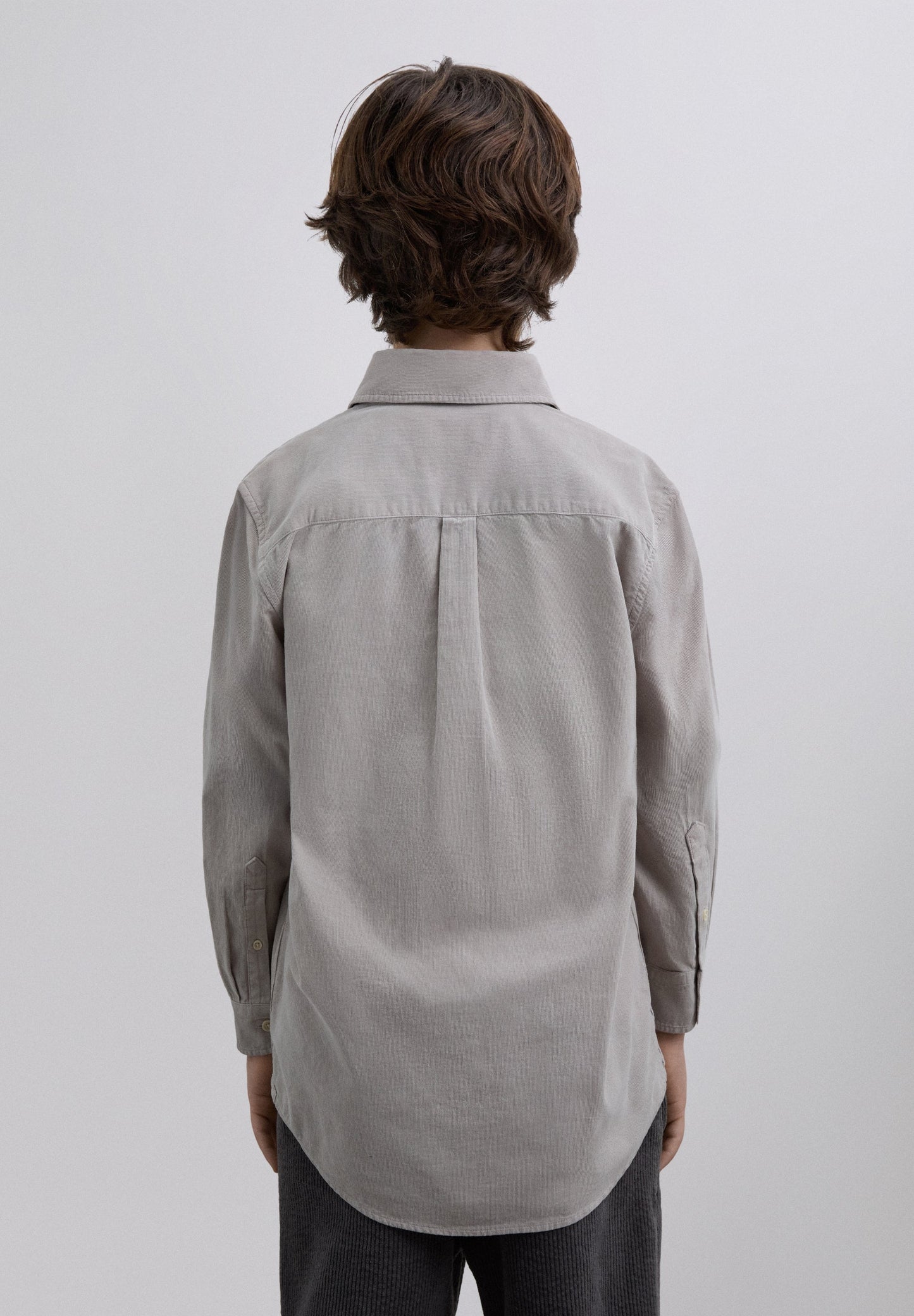 MICRO CORDUROY SHIRT WITH EMBROIDERED SKULL