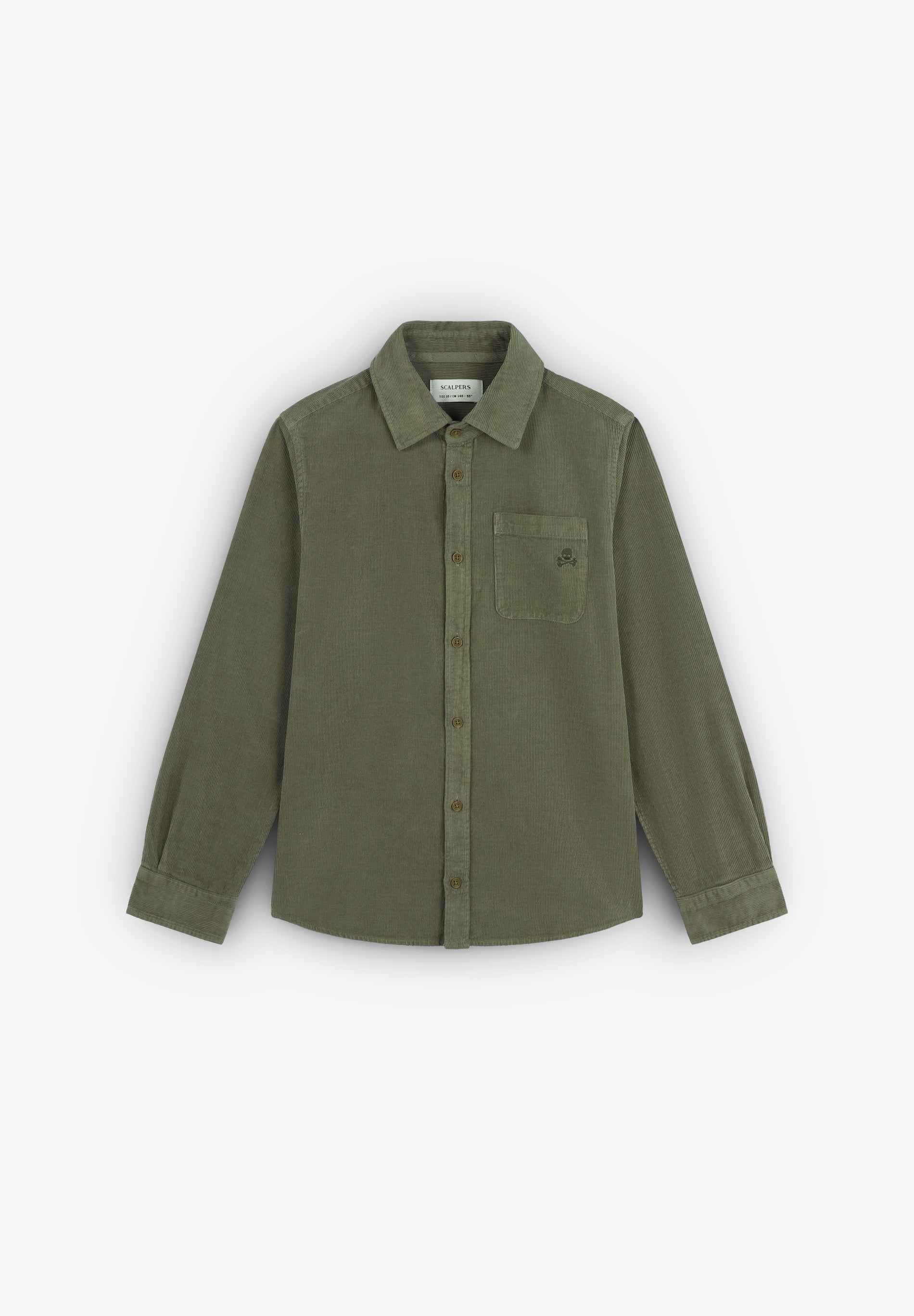 CORDUROY SHIRT WITH EMBROIDERED SKULL