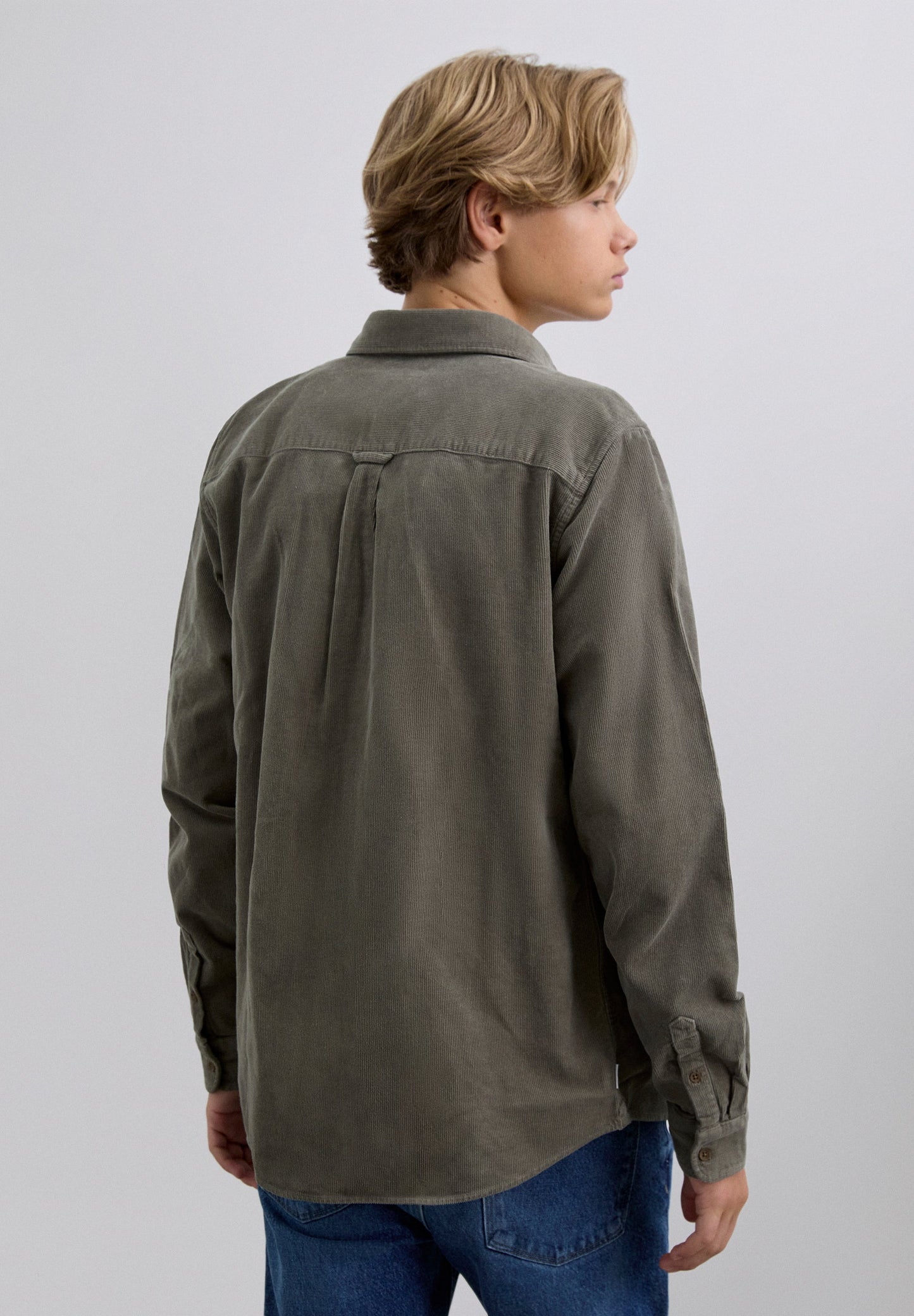 CORDUROY SHIRT WITH EMBROIDERED SKULL