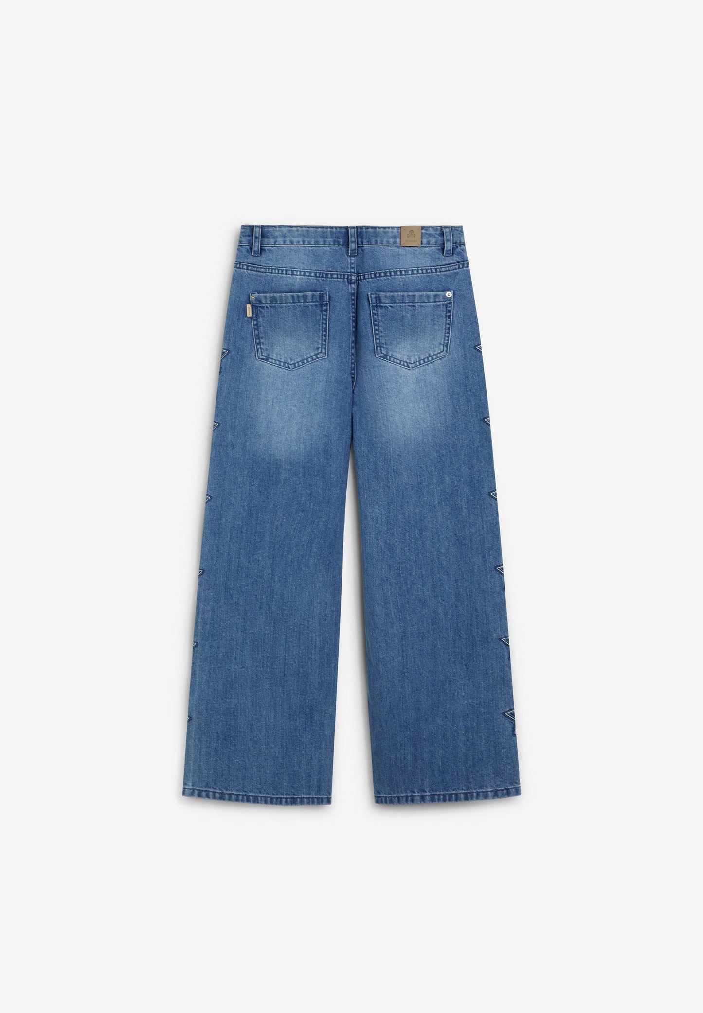 WIDE LEG TROUSERS WITH EMBROIDERED STARS