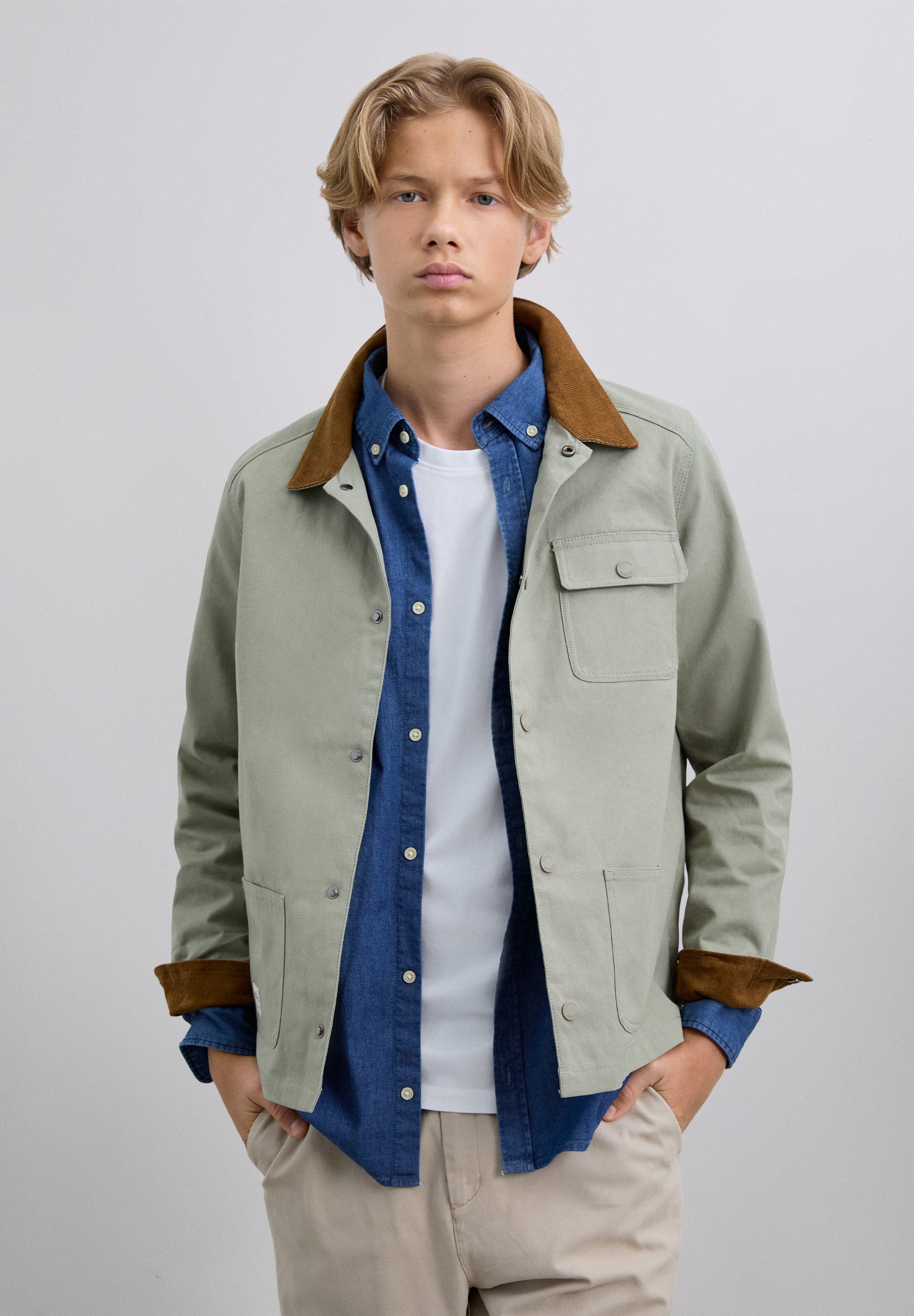 JACKET WITH SHIRT COLLAR
