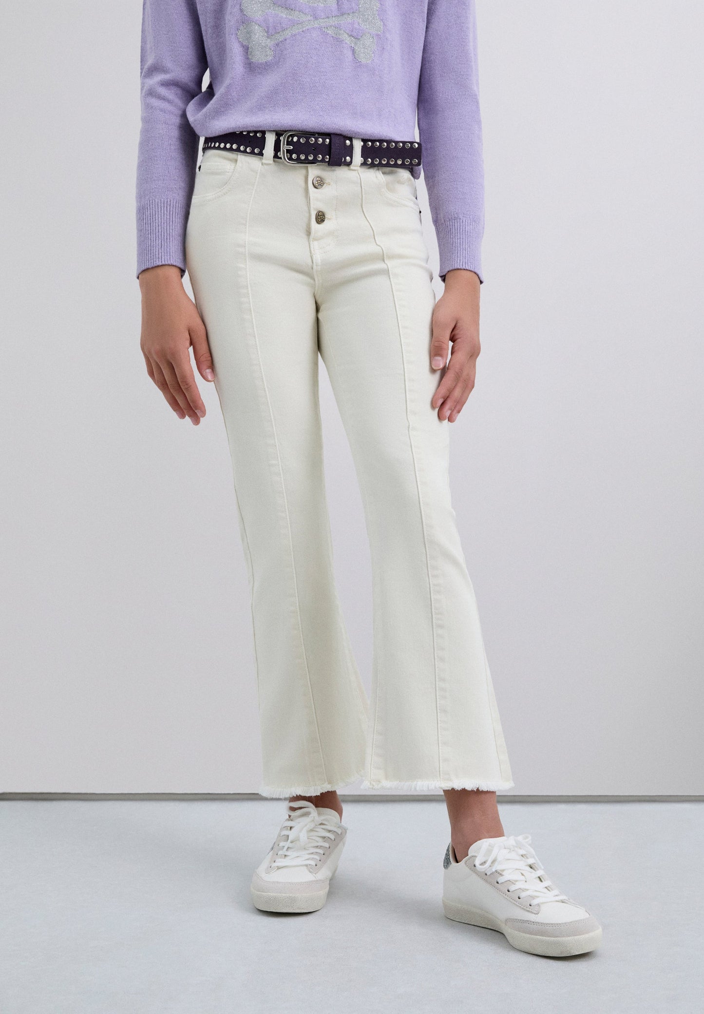 FLARED DENIM TROUSERS