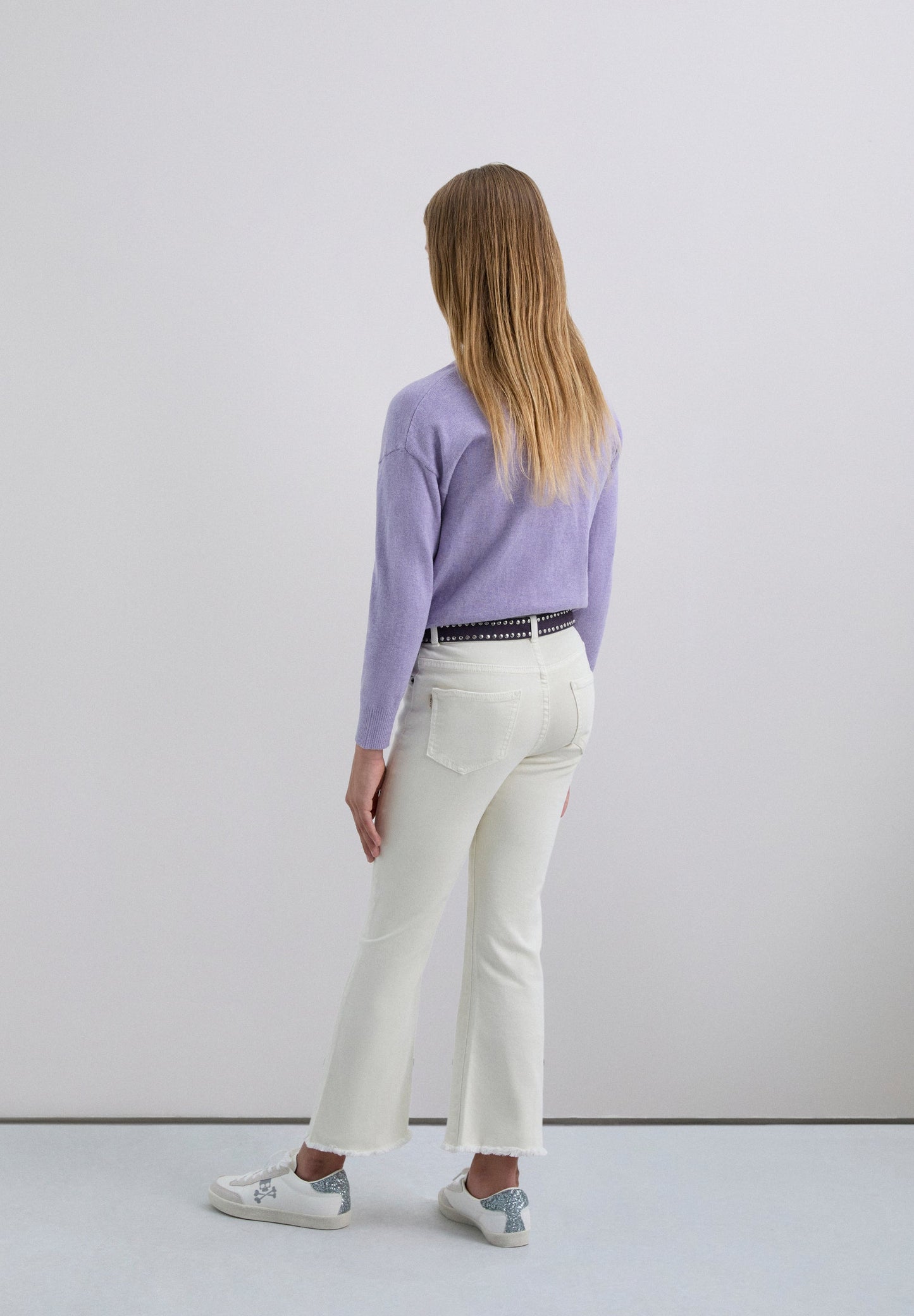 FLARED DENIM TROUSERS