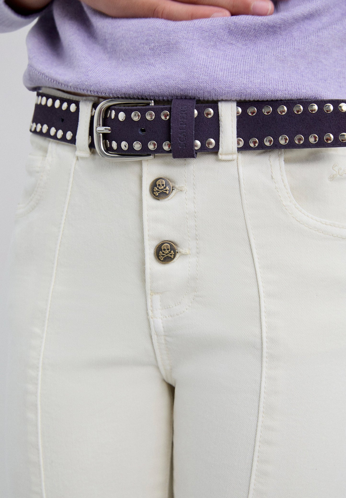 FLARED DENIM TROUSERS