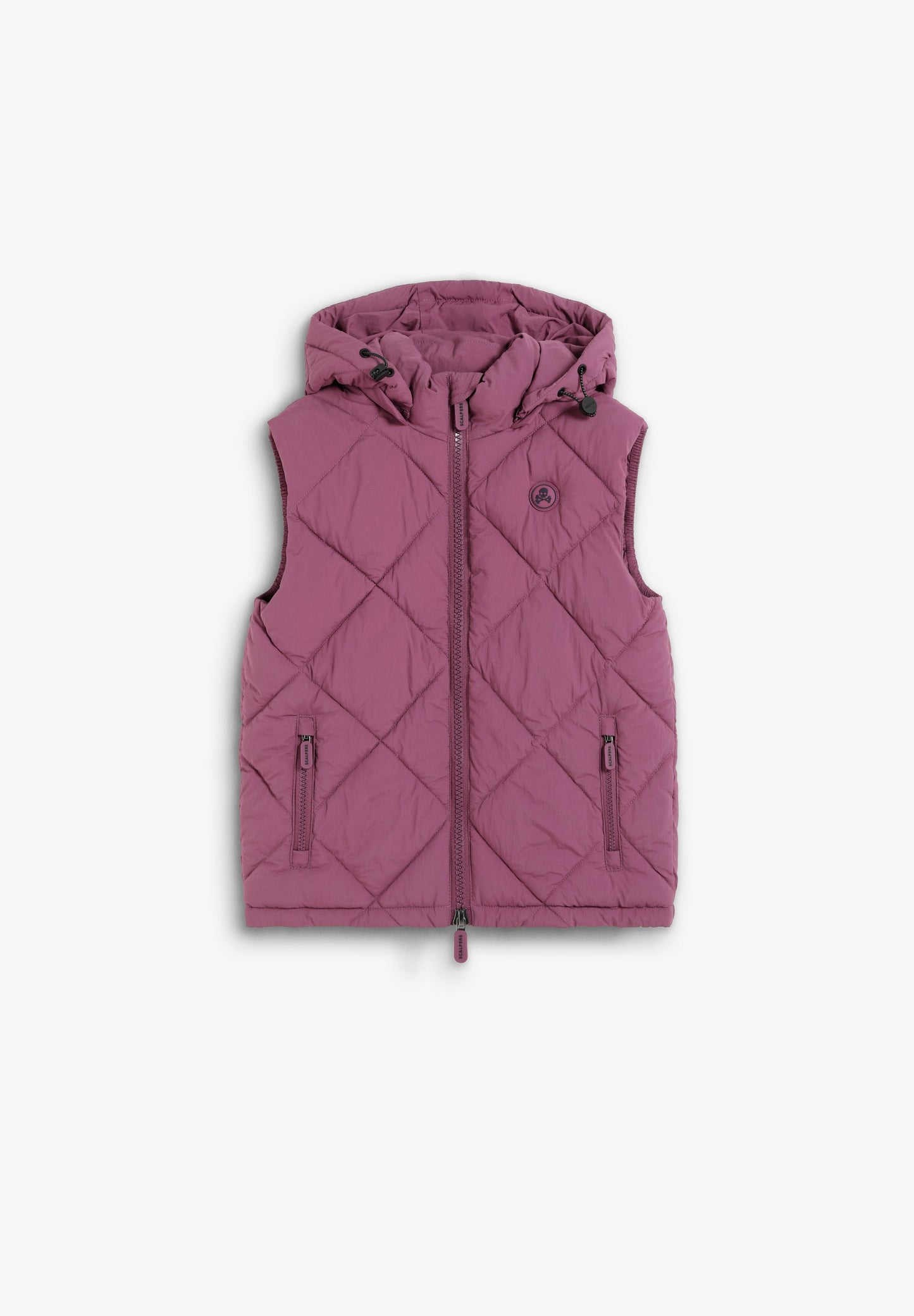 SKULL PUFFER VEST WITH HOOD