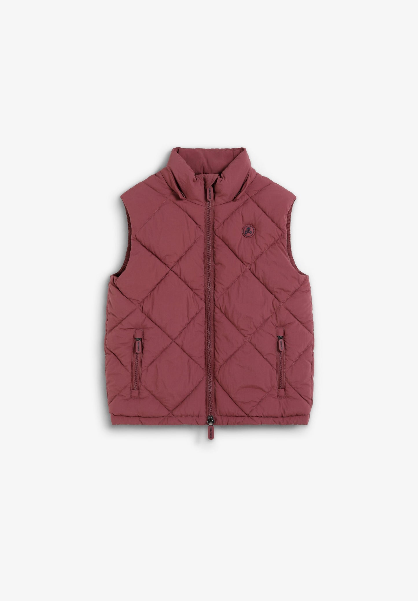 SKULL PUFFER VEST WITH HOOD