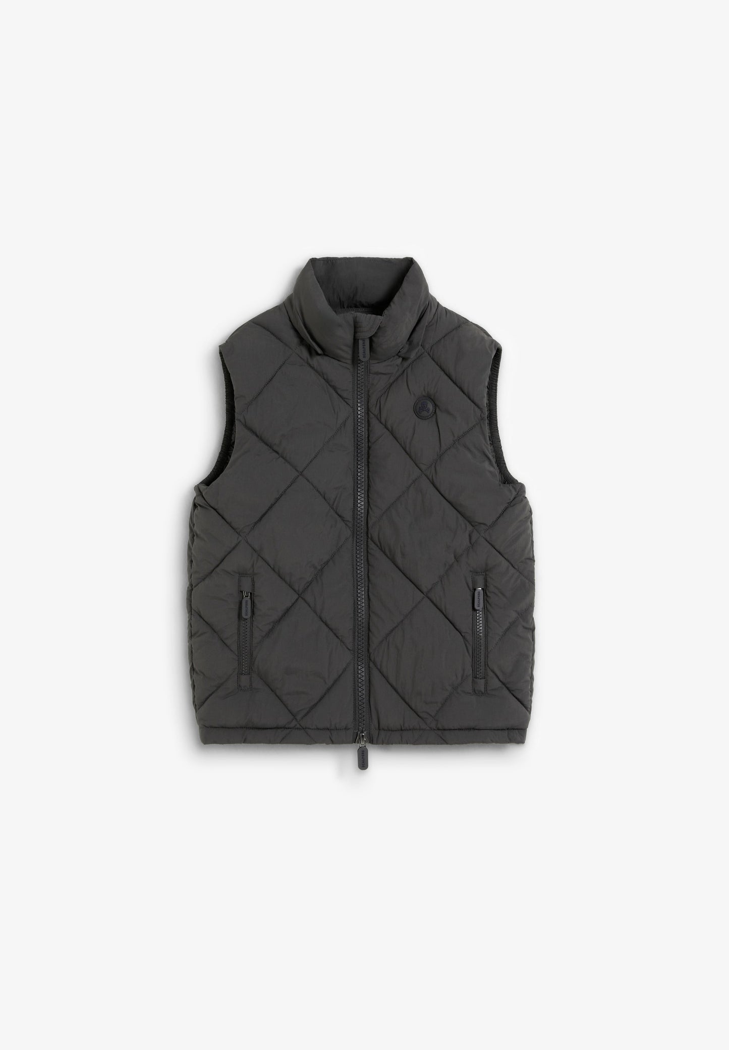 SKULL PUFFER VEST WITH HOOD