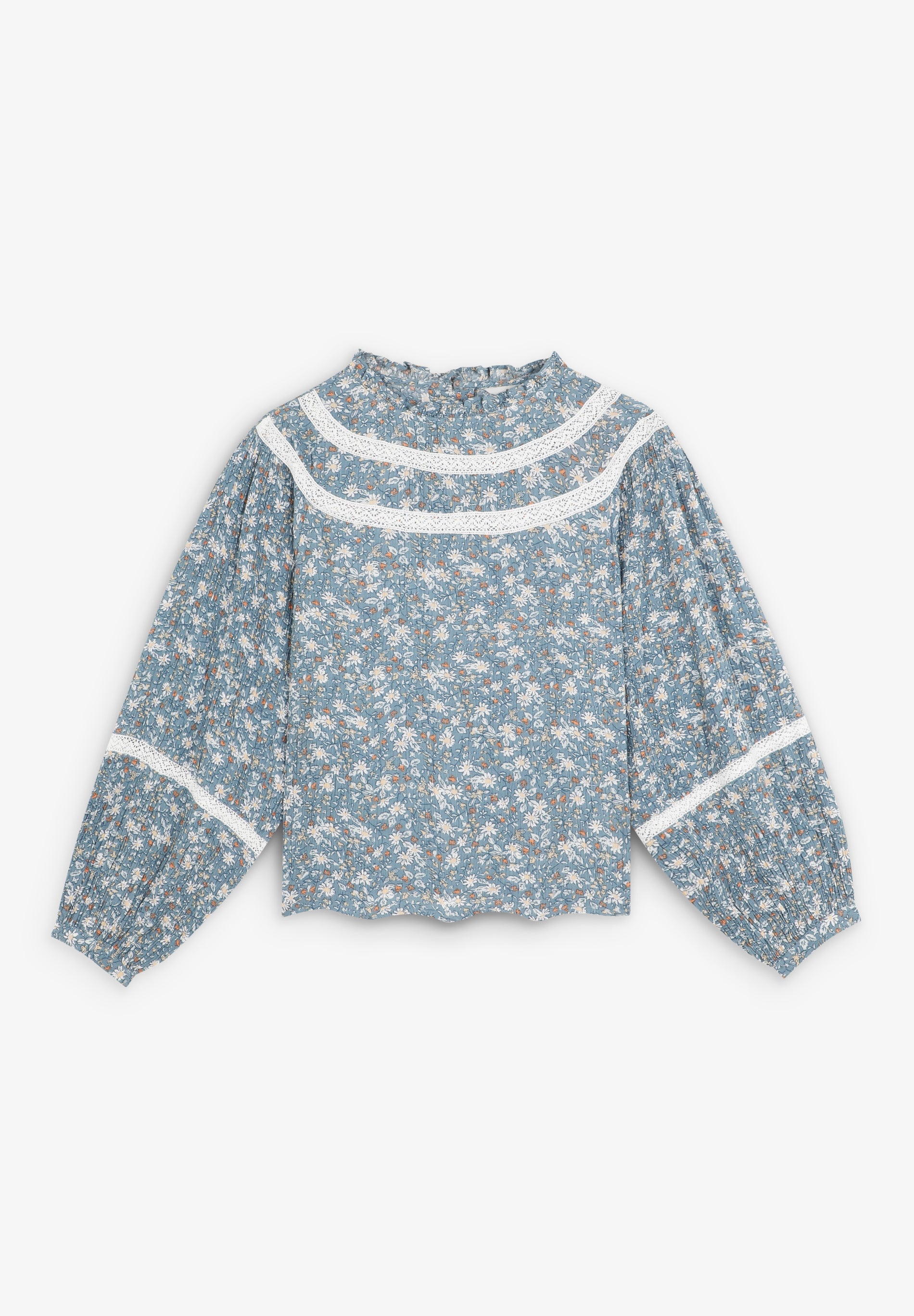 CONTRAST PRINT BLOUSE