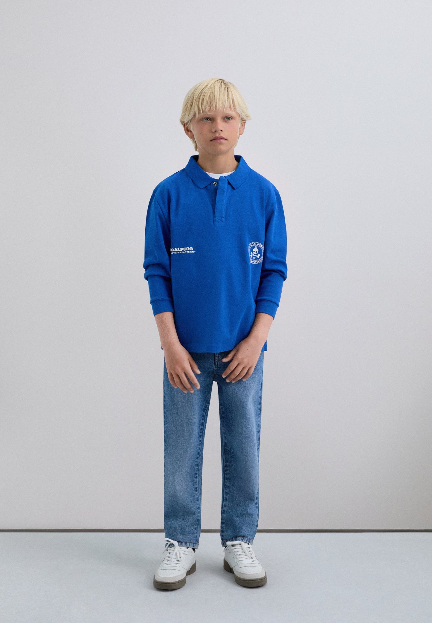 LONG SLEEVE PRINTED POLO SHIRT