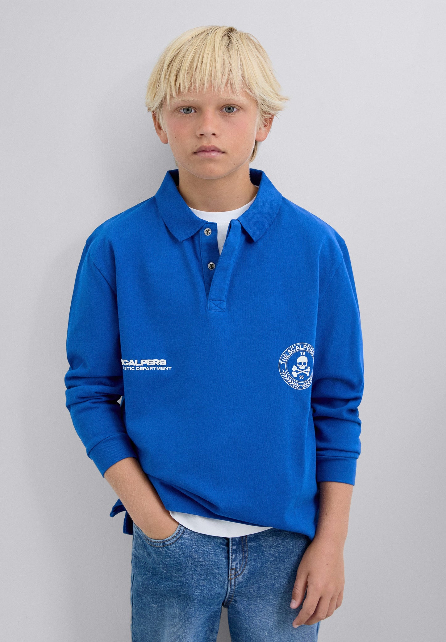 LONG SLEEVE PRINTED POLO SHIRT