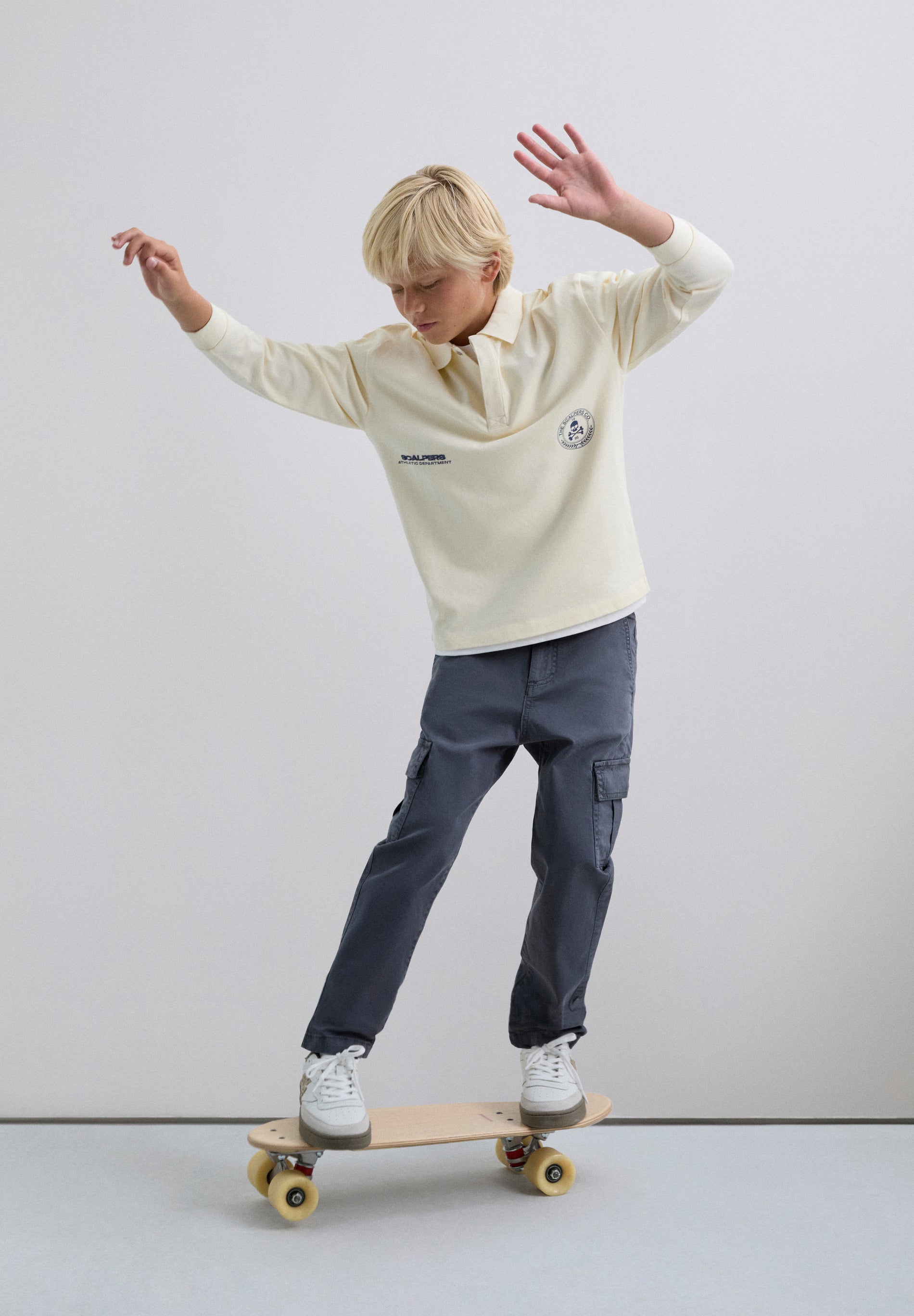 LONG SLEEVE PRINTED POLO SHIRT