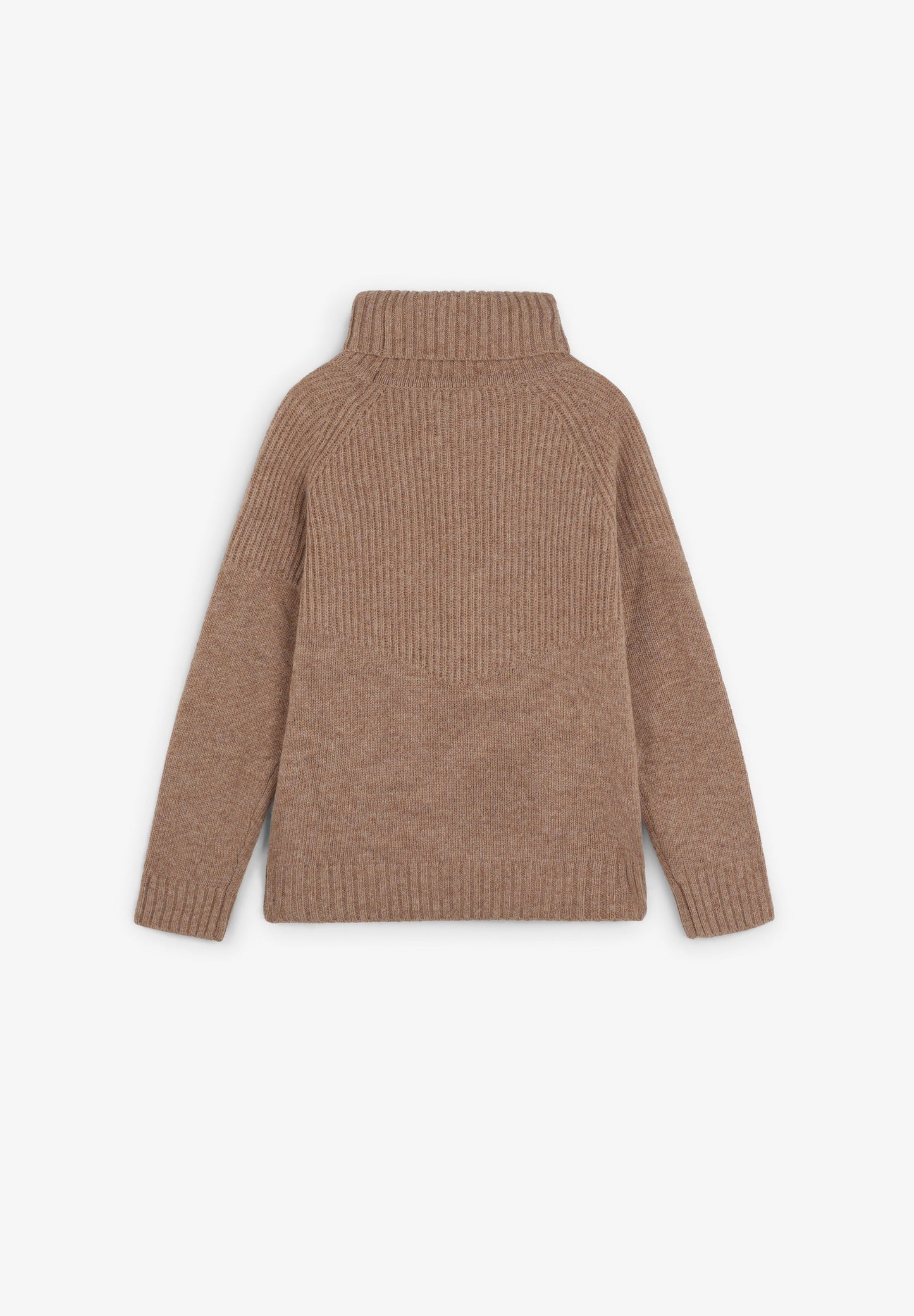 HIGH ROUND NECK RIBBED SWEATER