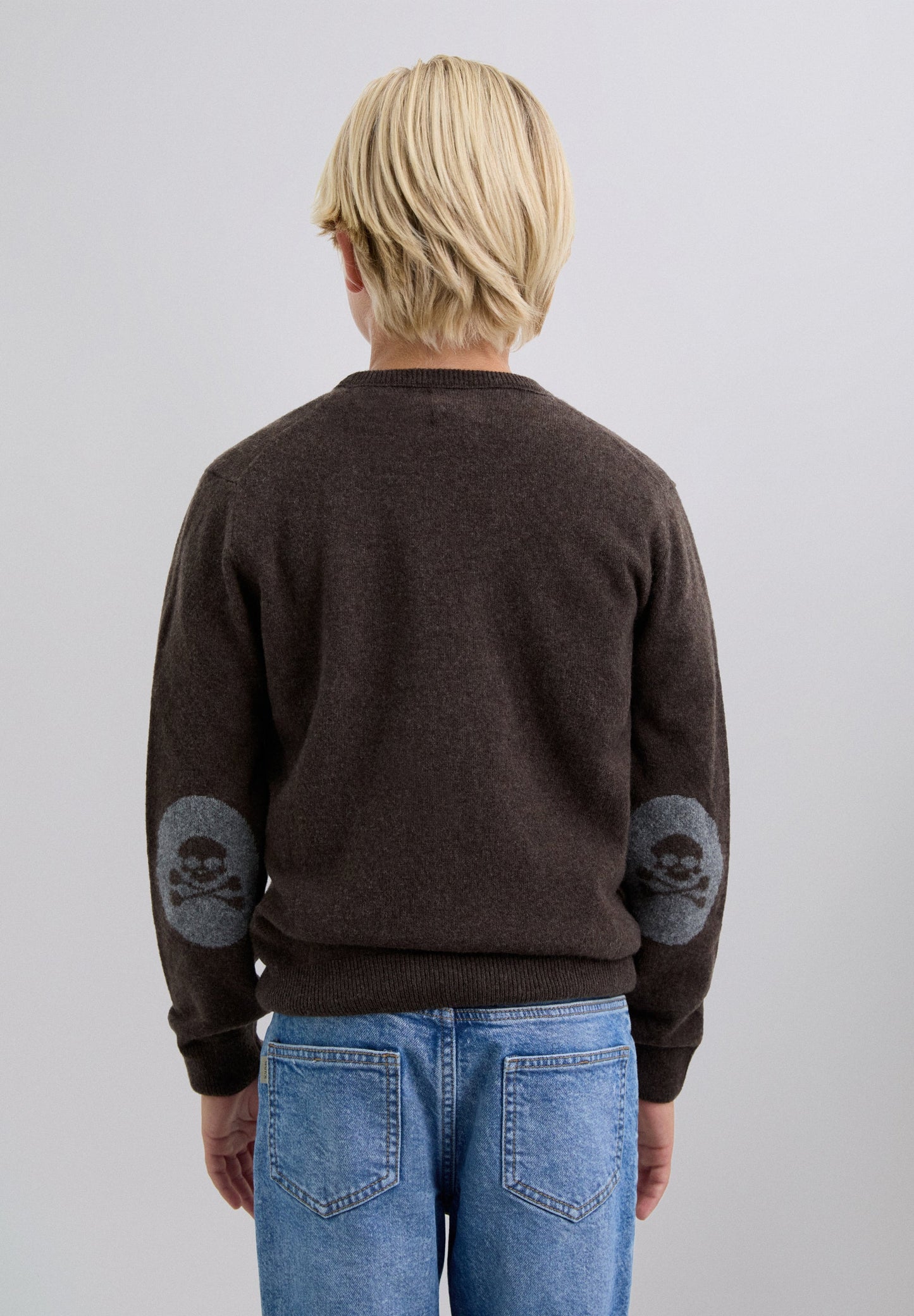 SKULL SWEATER WITH ELBOW PADS