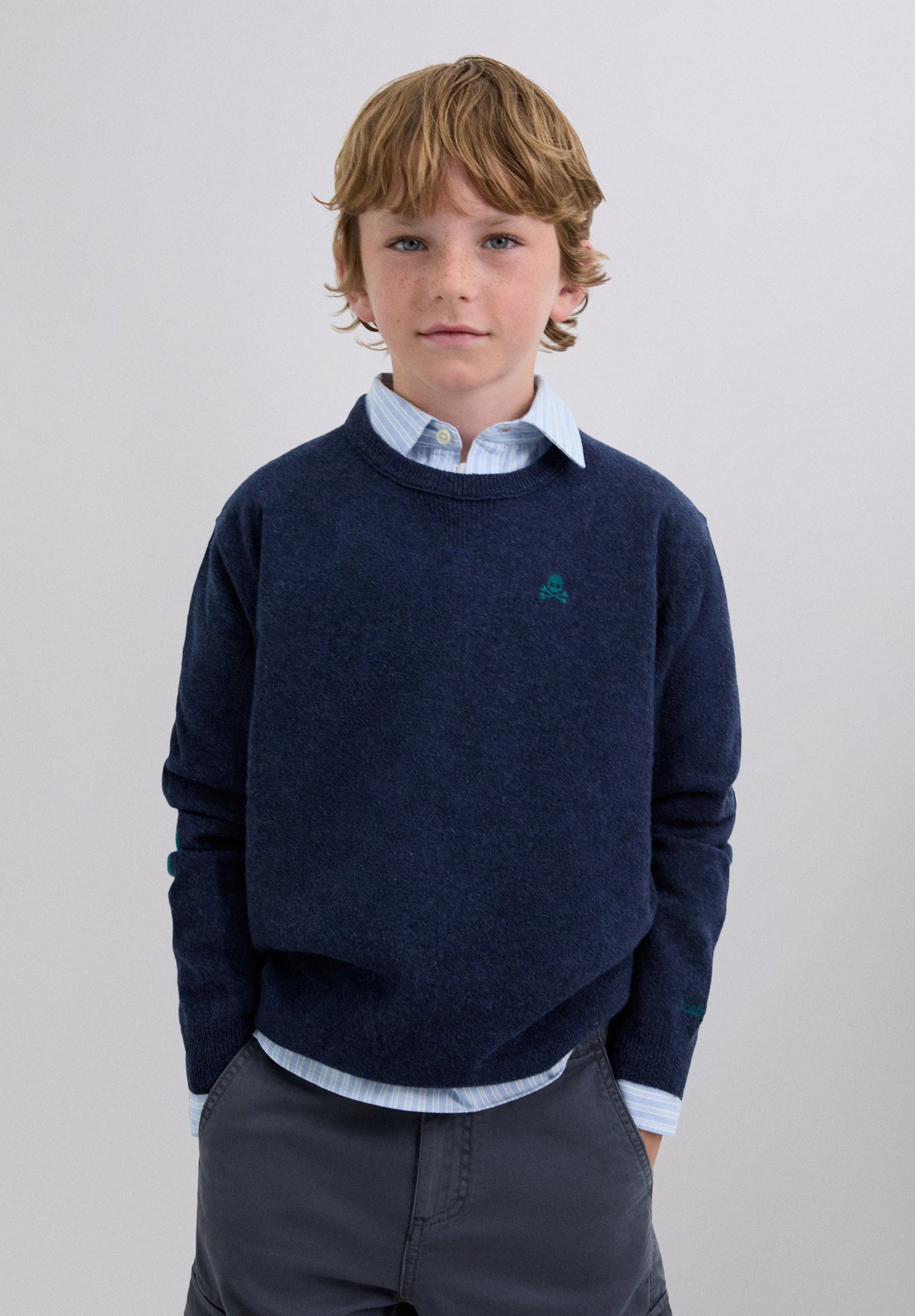 SKULL SWEATER WITH ELBOW PADS