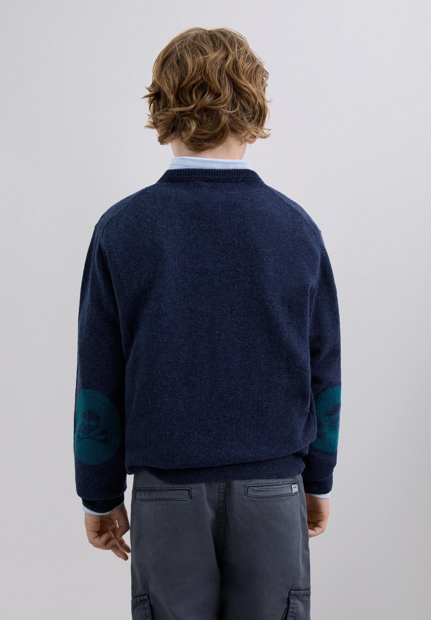 SKULL SWEATER WITH ELBOW PADS