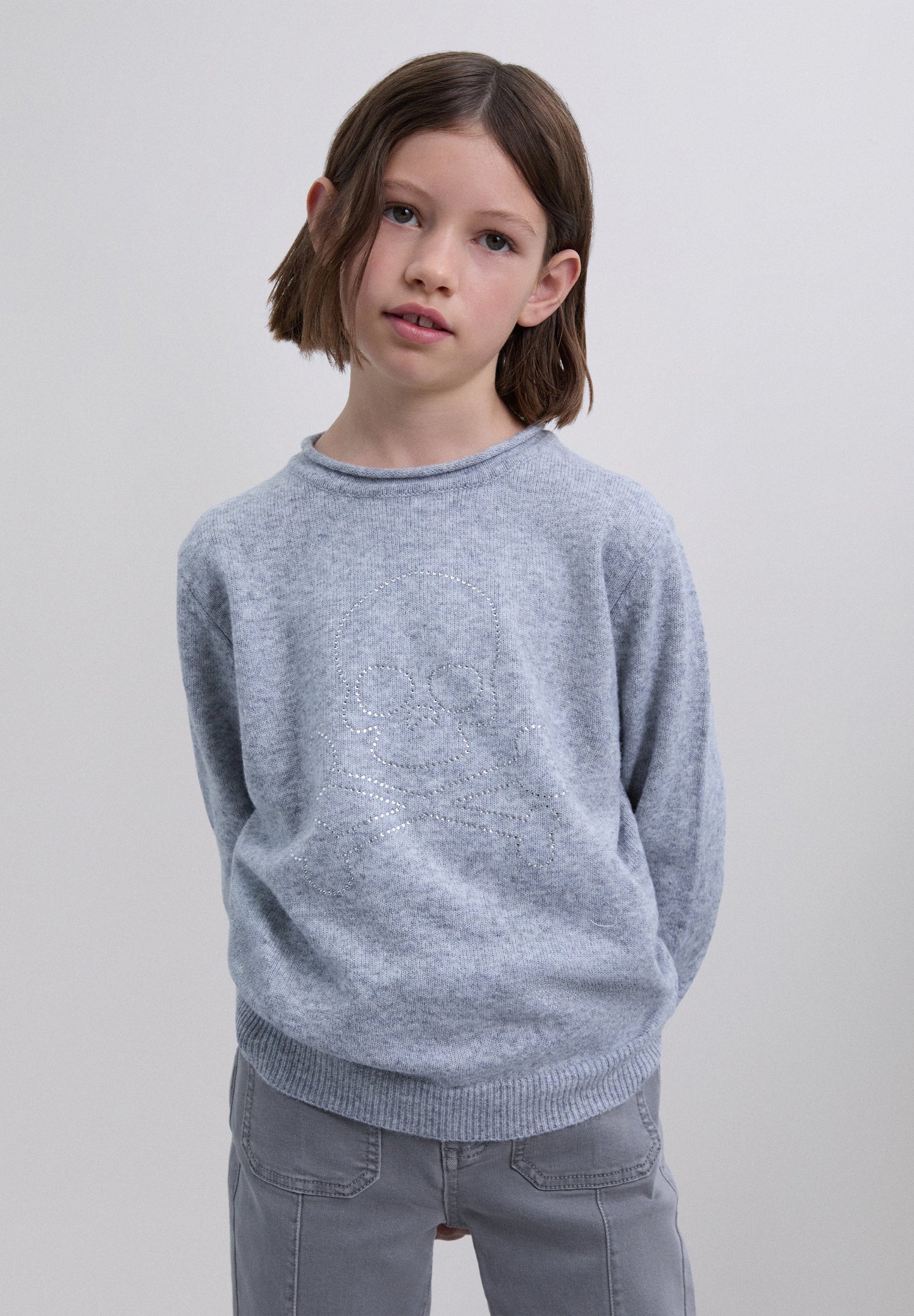 RHINESTONE SKULL SWEATER