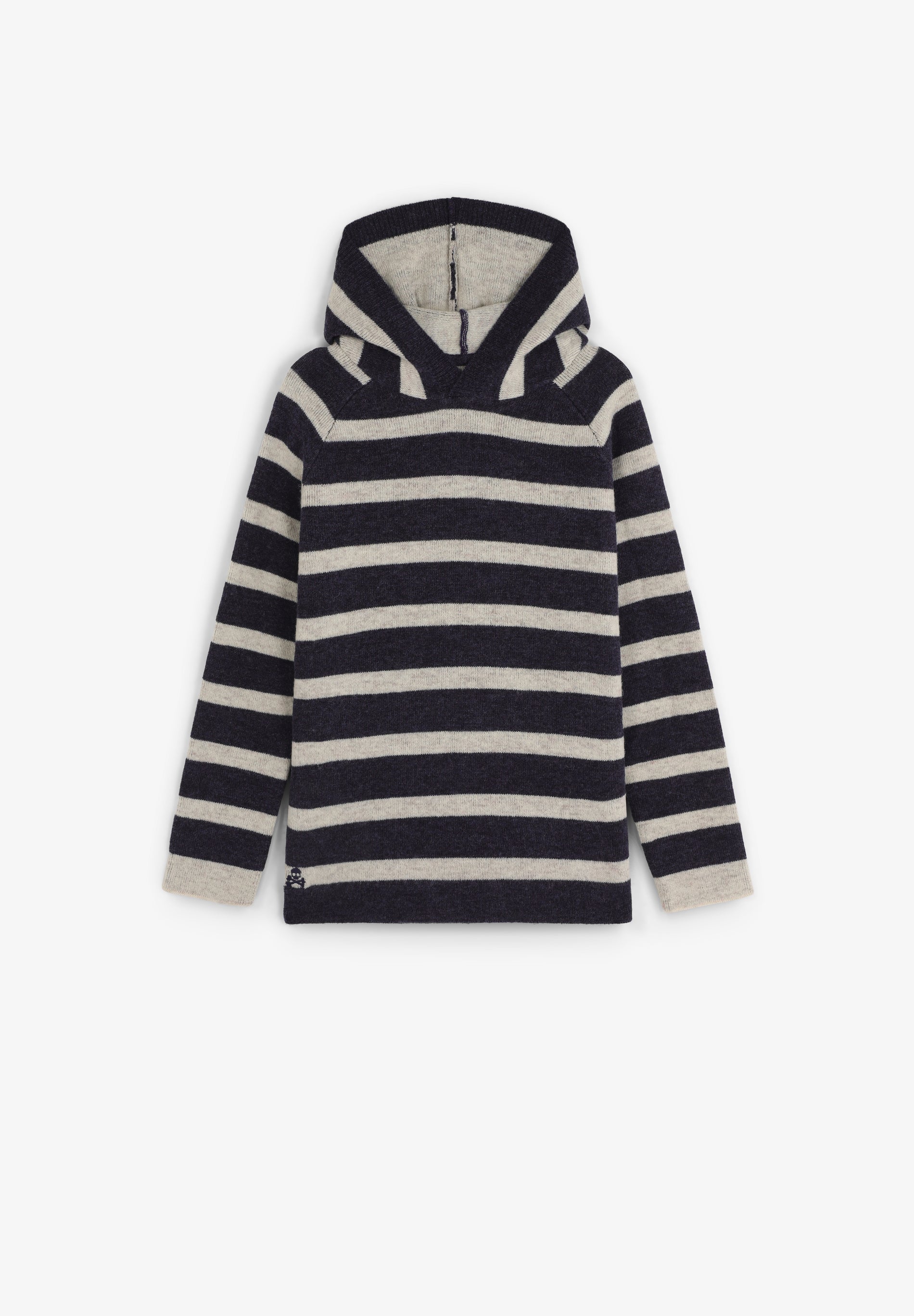 STRIPED KNIT SWEATER WITH SKULL