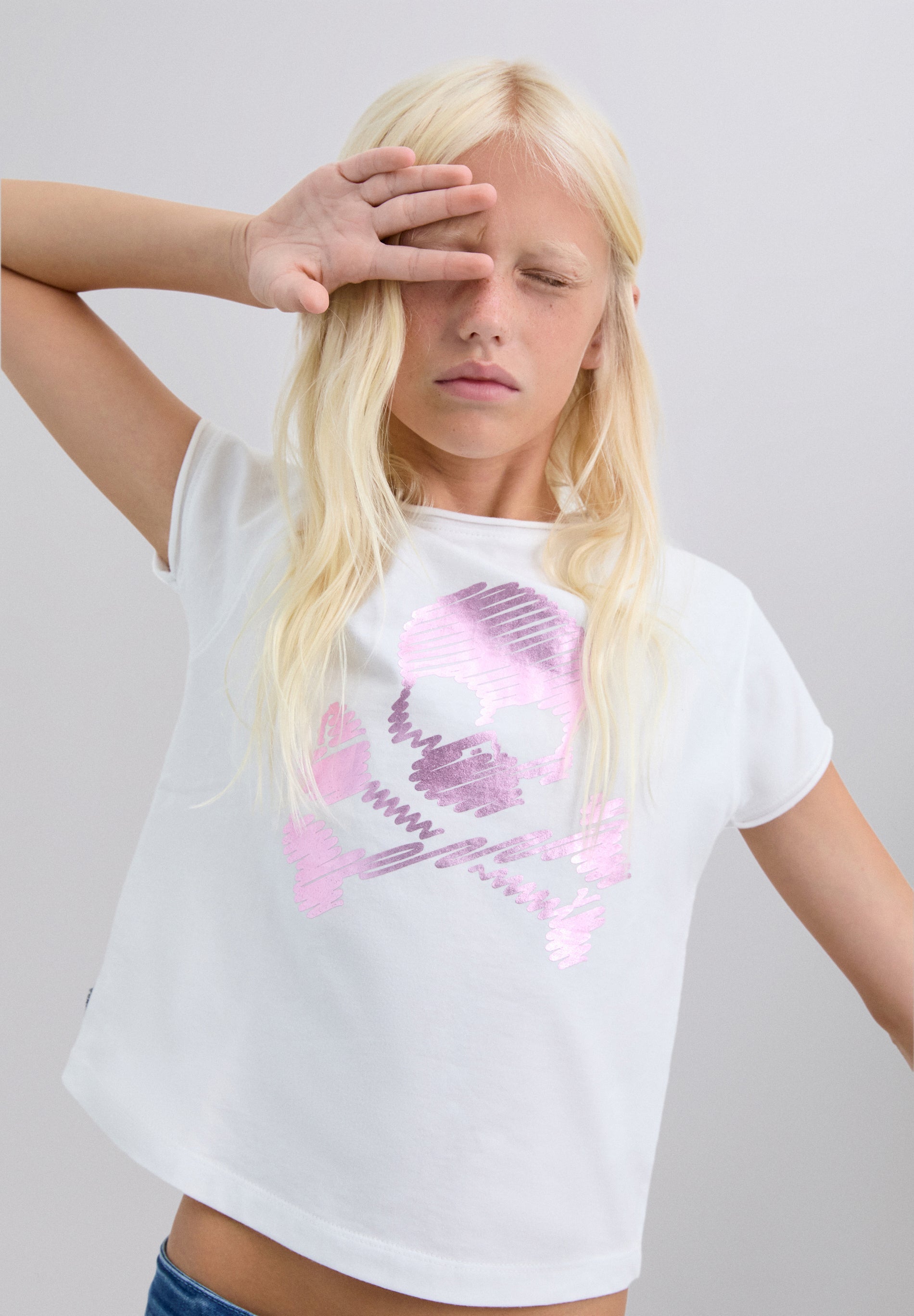 METALLIC PRINT T-SHIRT