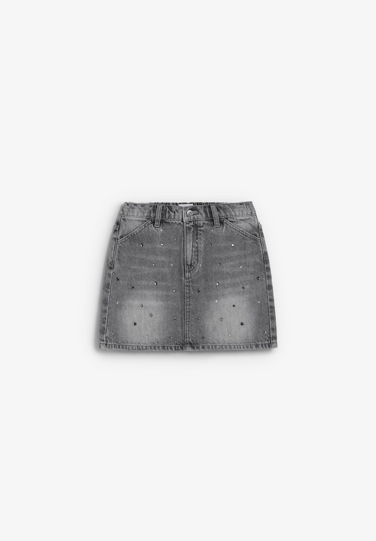 DENIM MINI SKIRT WITH STUDS