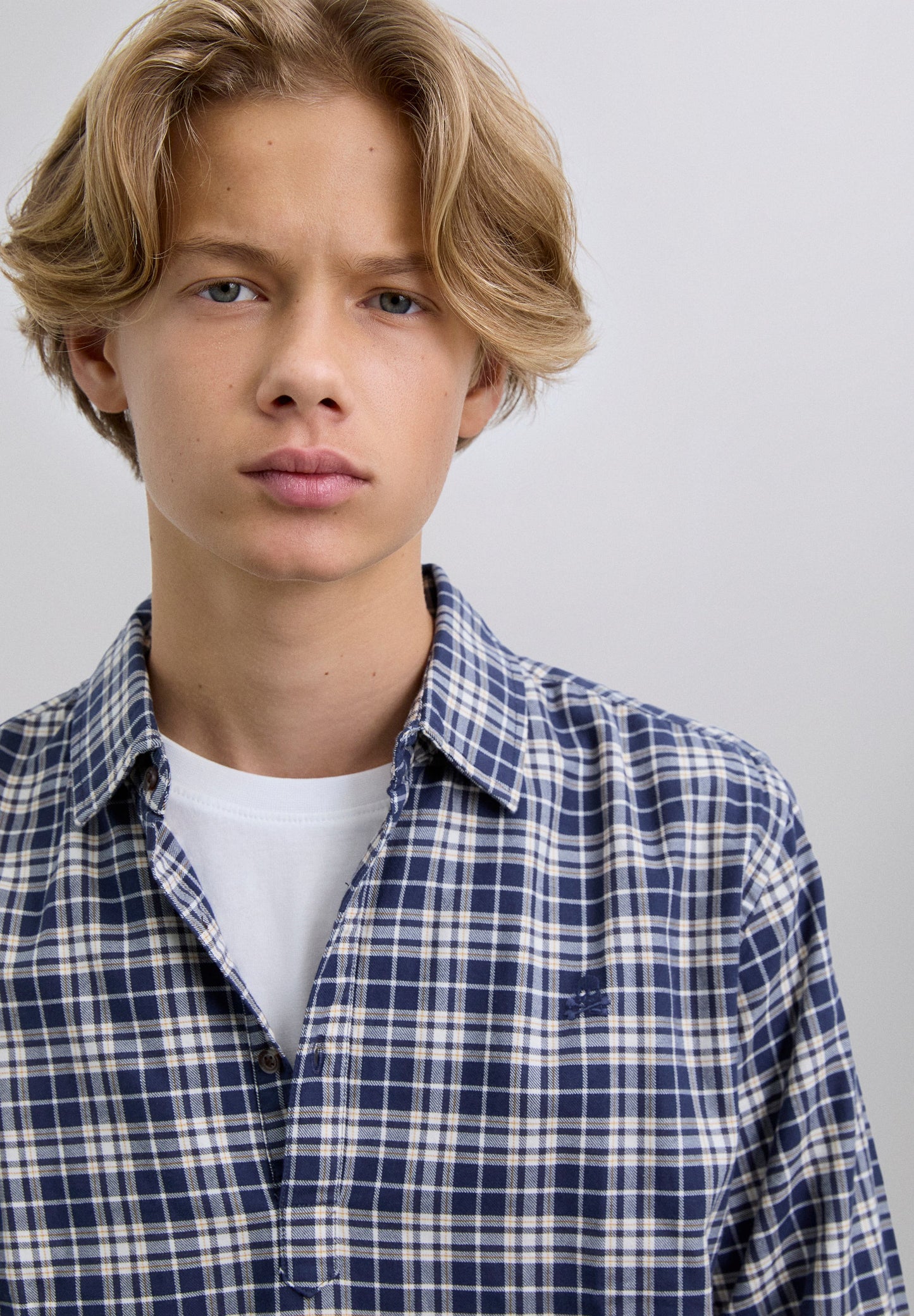 CHECK FLEECE SHIRT WITH SKULL