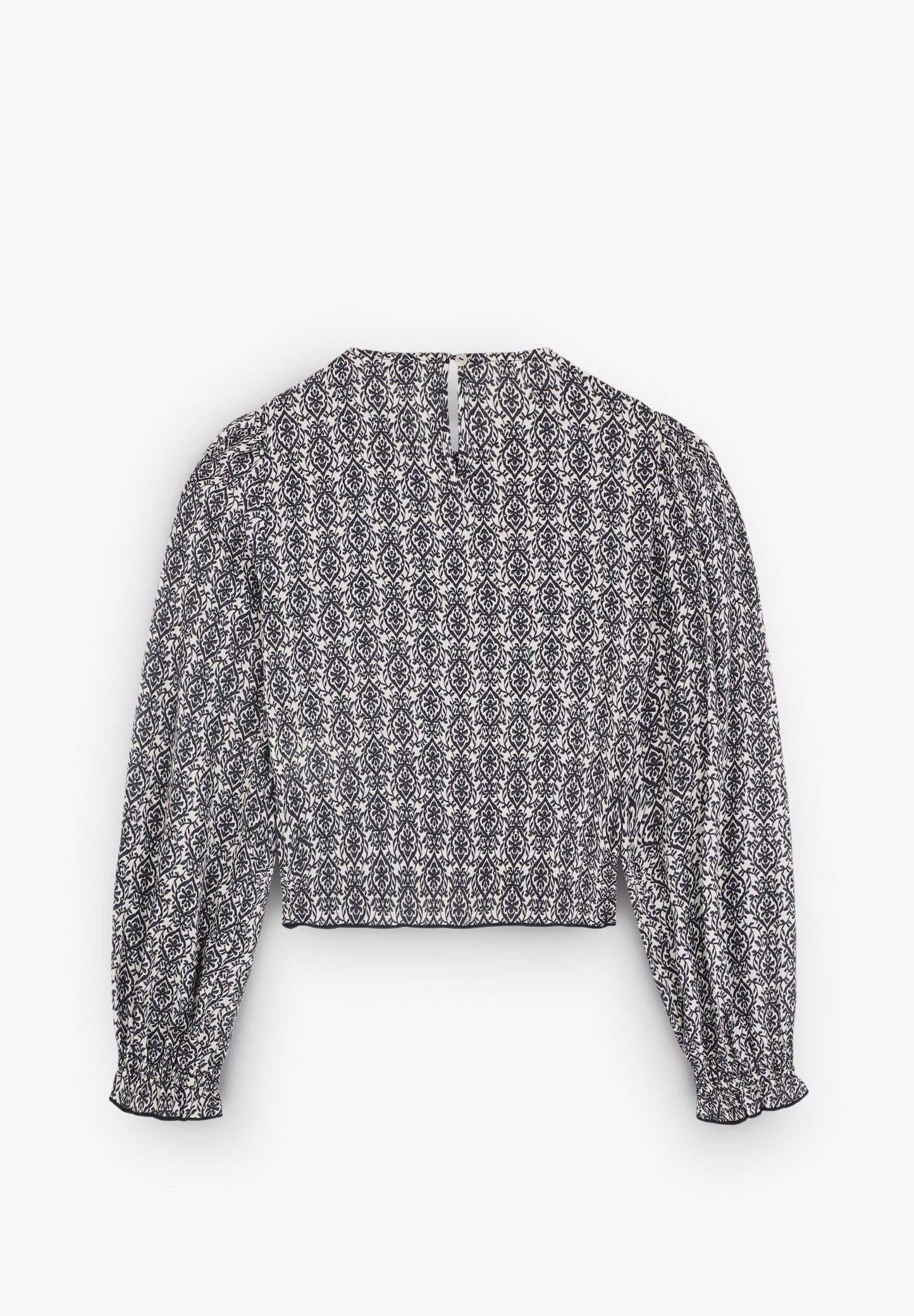 PRINT BLOUSE WITH RUFFLE