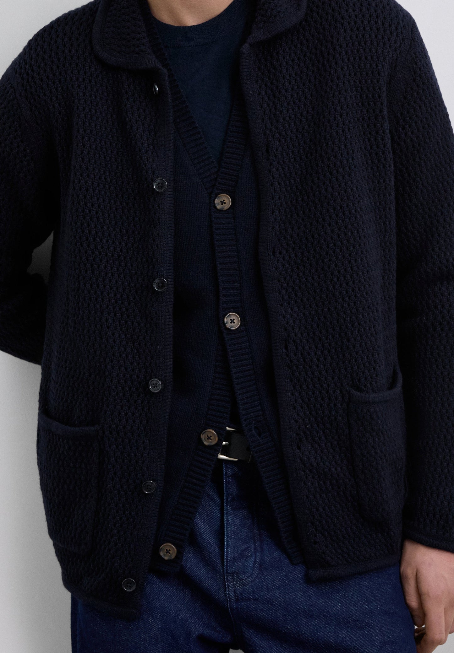 COLLARED WOOL CARDIGAN