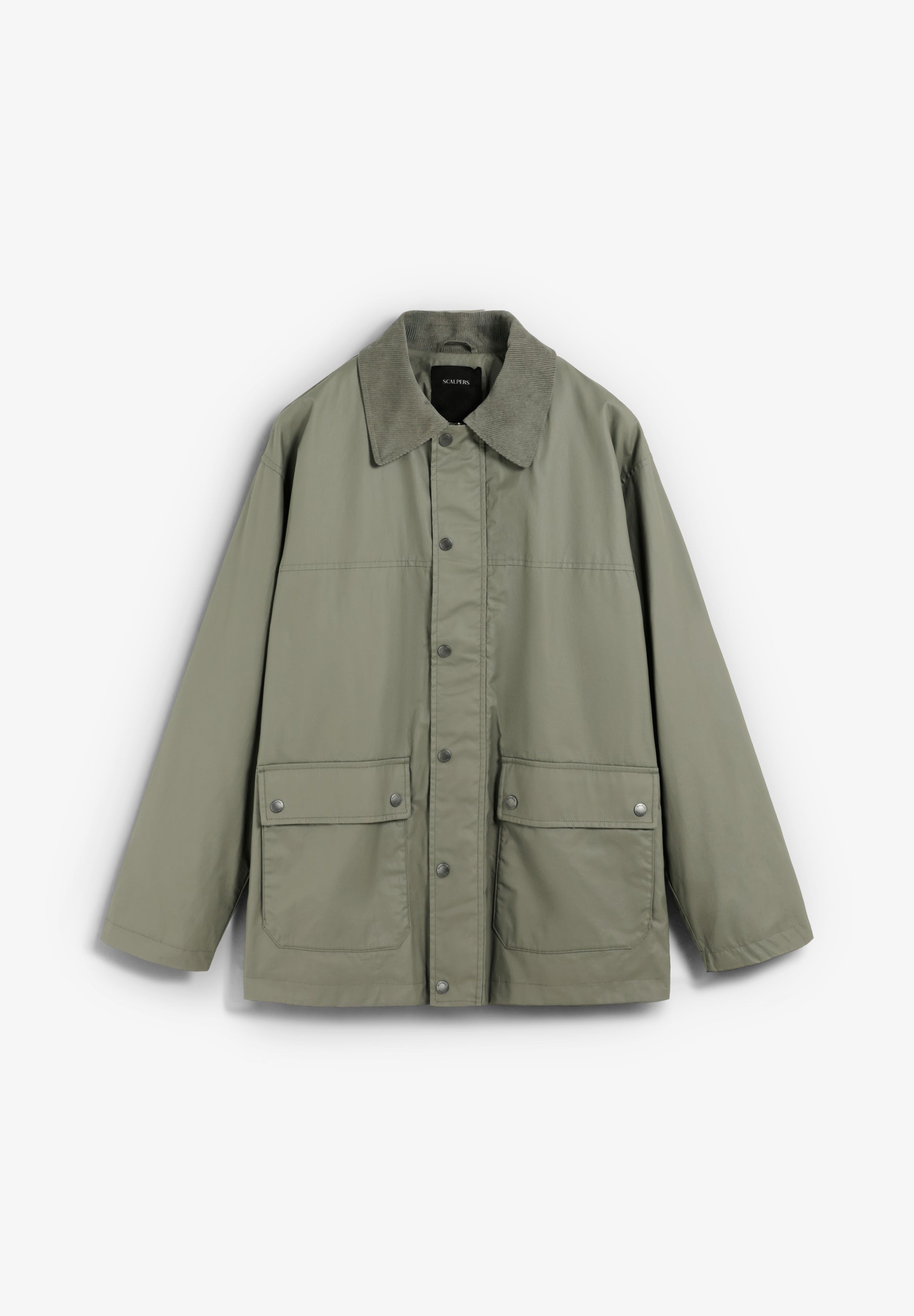 WAXED JACKET WITH SNAP BUTTONS