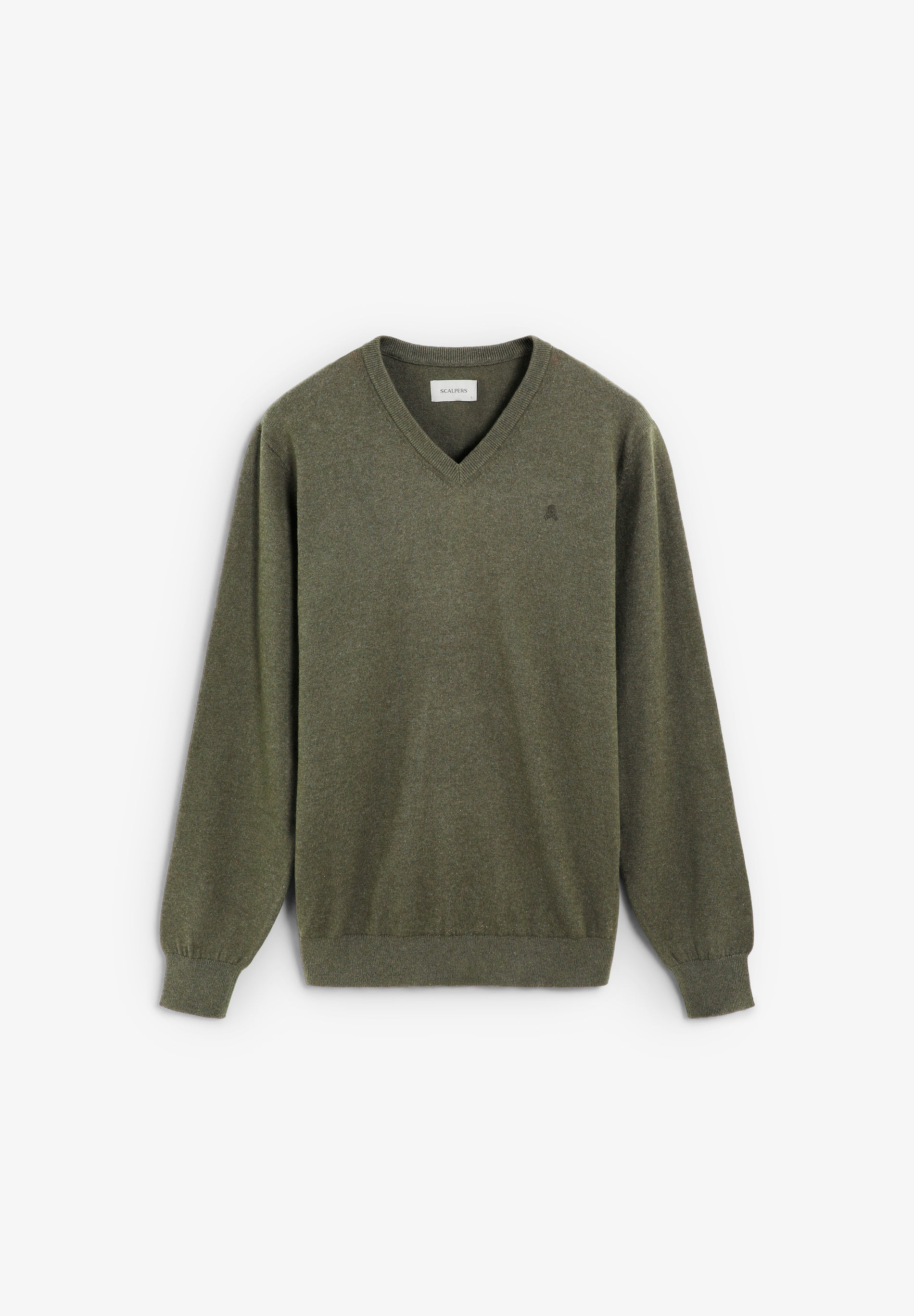 COTTON KNIT V-NECK SWEATER