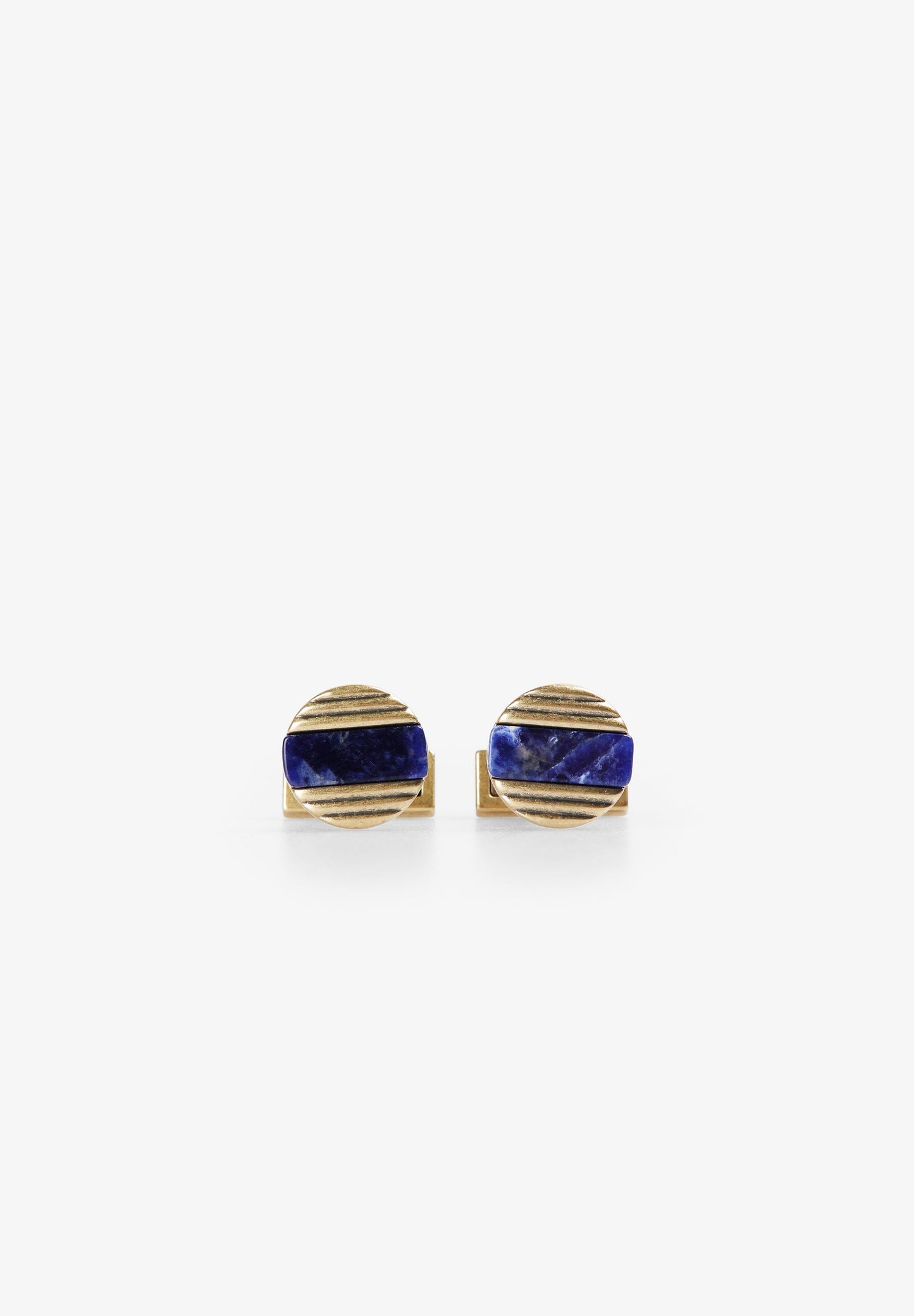ROUND NATURAL STONE CUFFLINKS