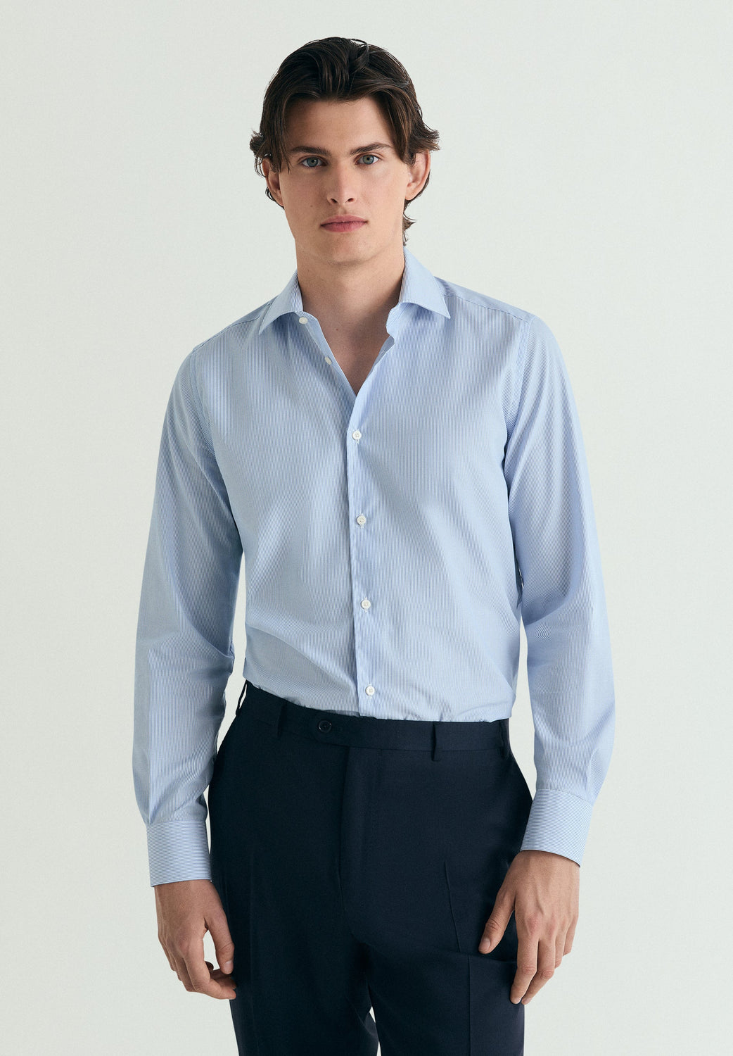 anti wrinkle dress shirts Wrinkle-Resistant Twill White Dress Shirt No Pocket / Standard Buttons