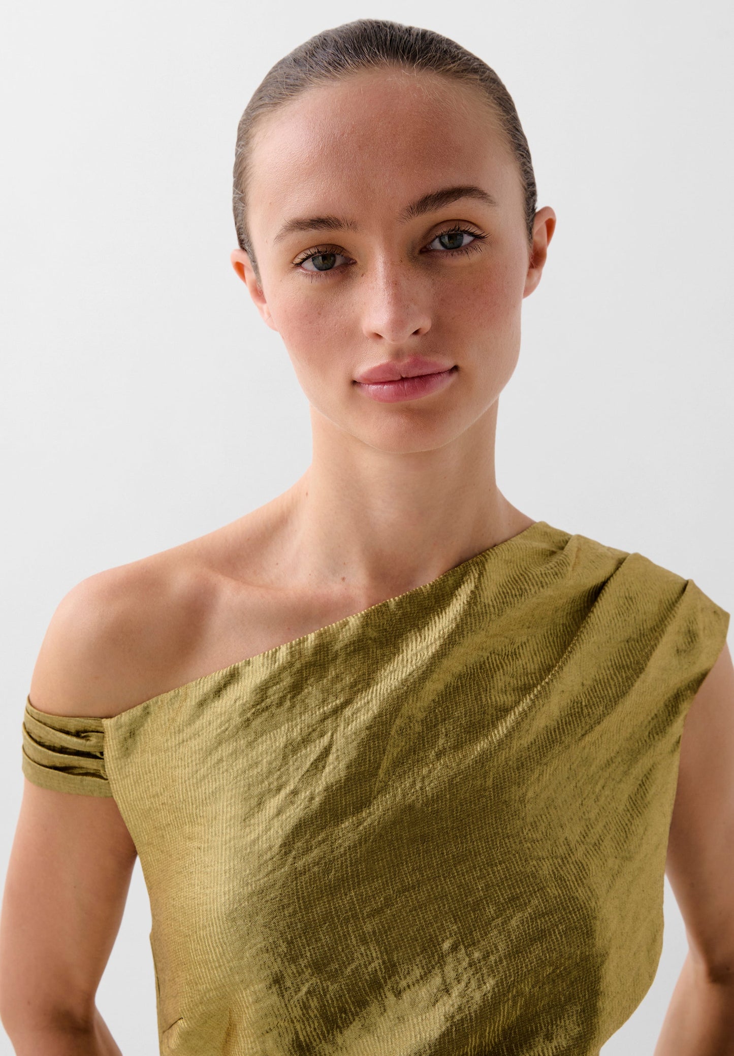 FLOWING METALLIC MIDI DRESS