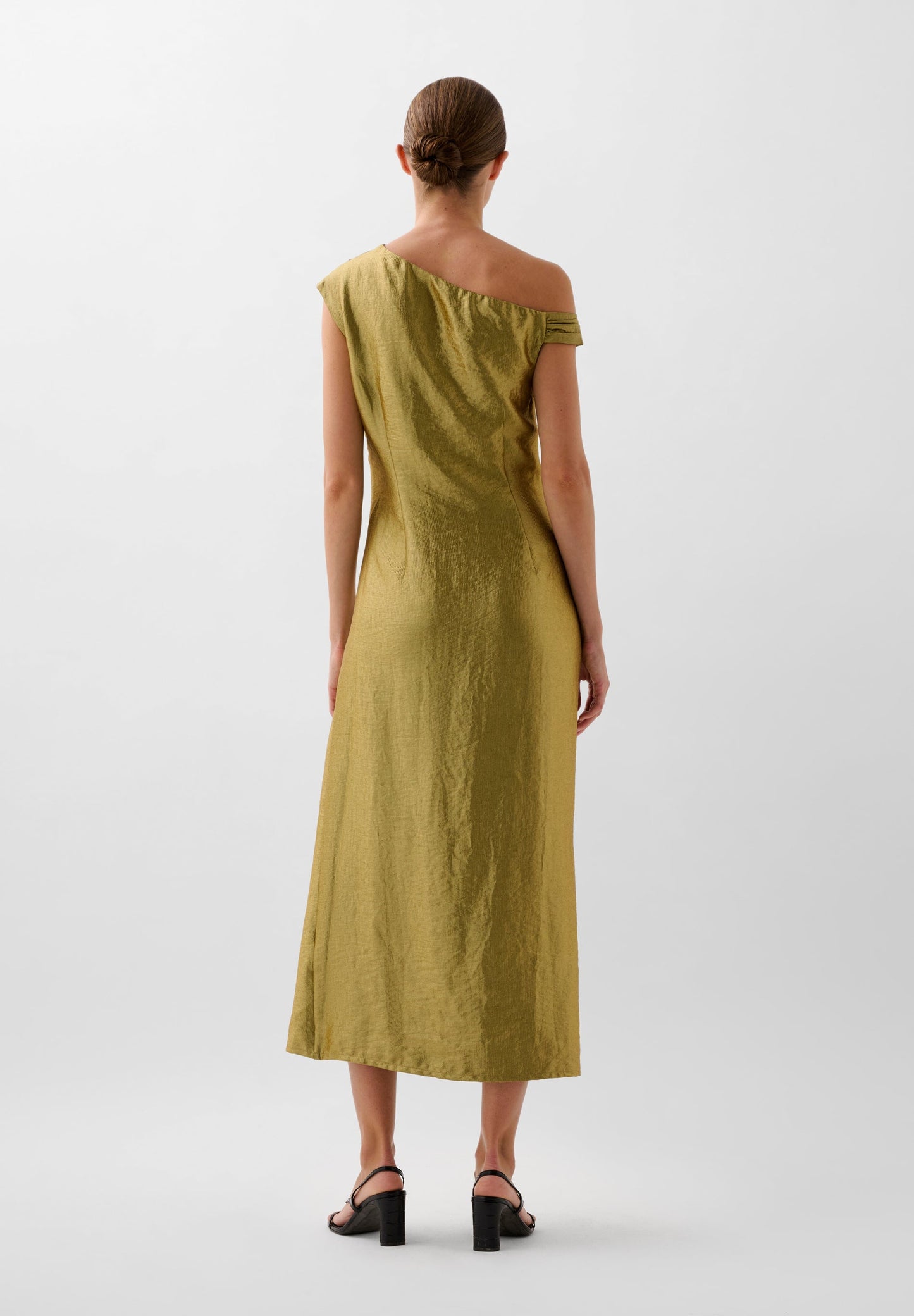 FLOWING METALLIC MIDI DRESS
