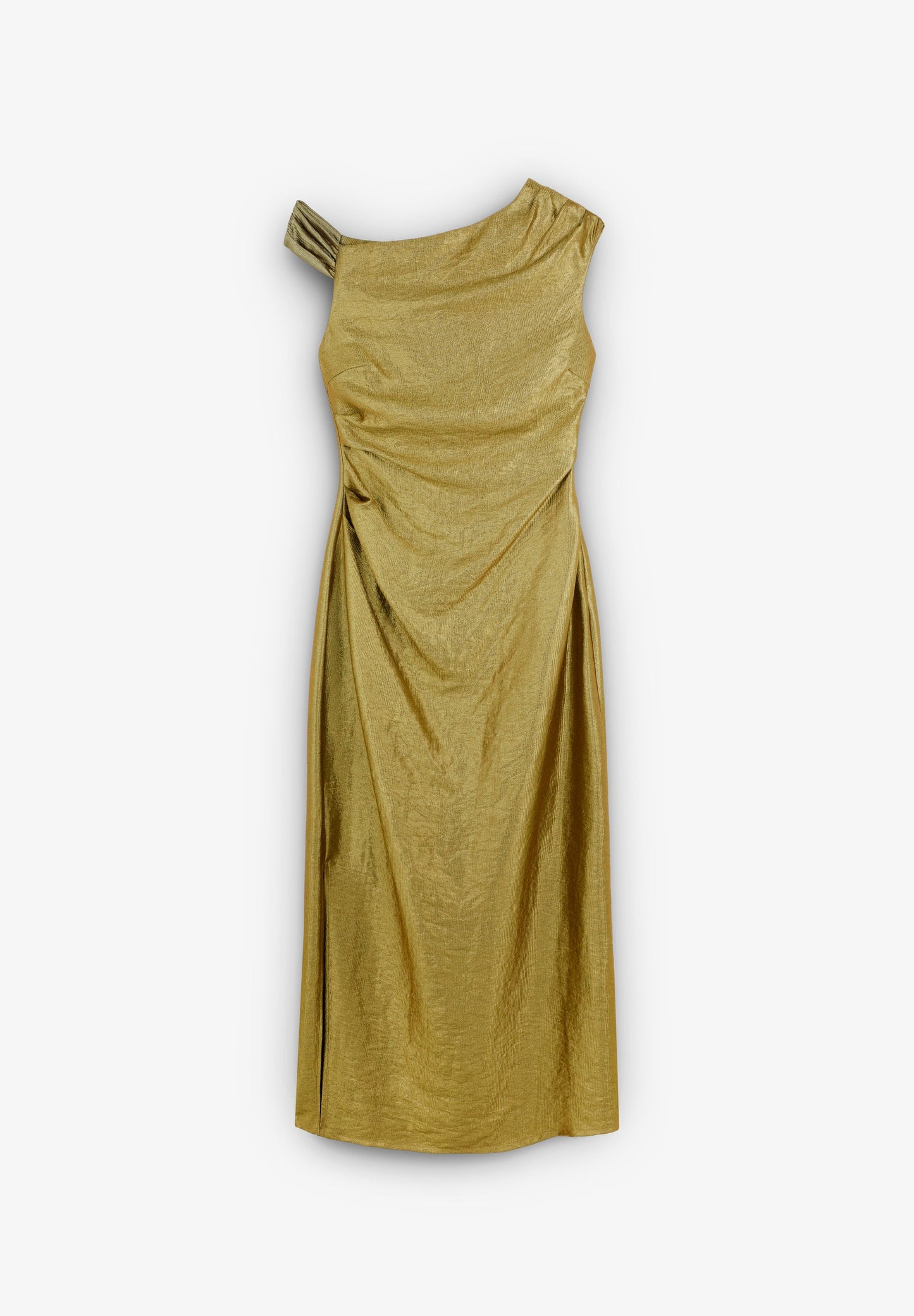 FLOWING METALLIC MIDI DRESS