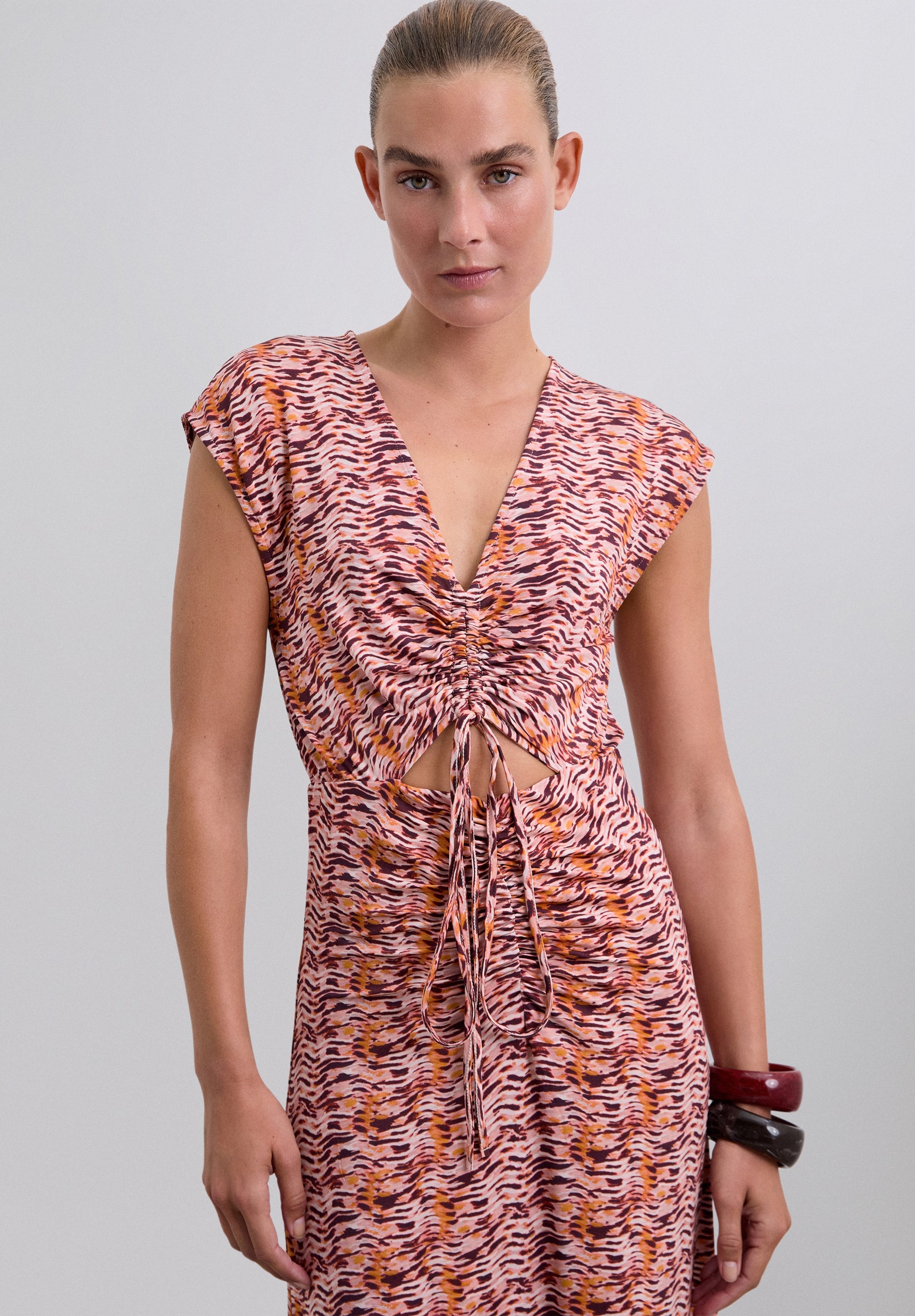 PRINTED CUT-OUT DRESS