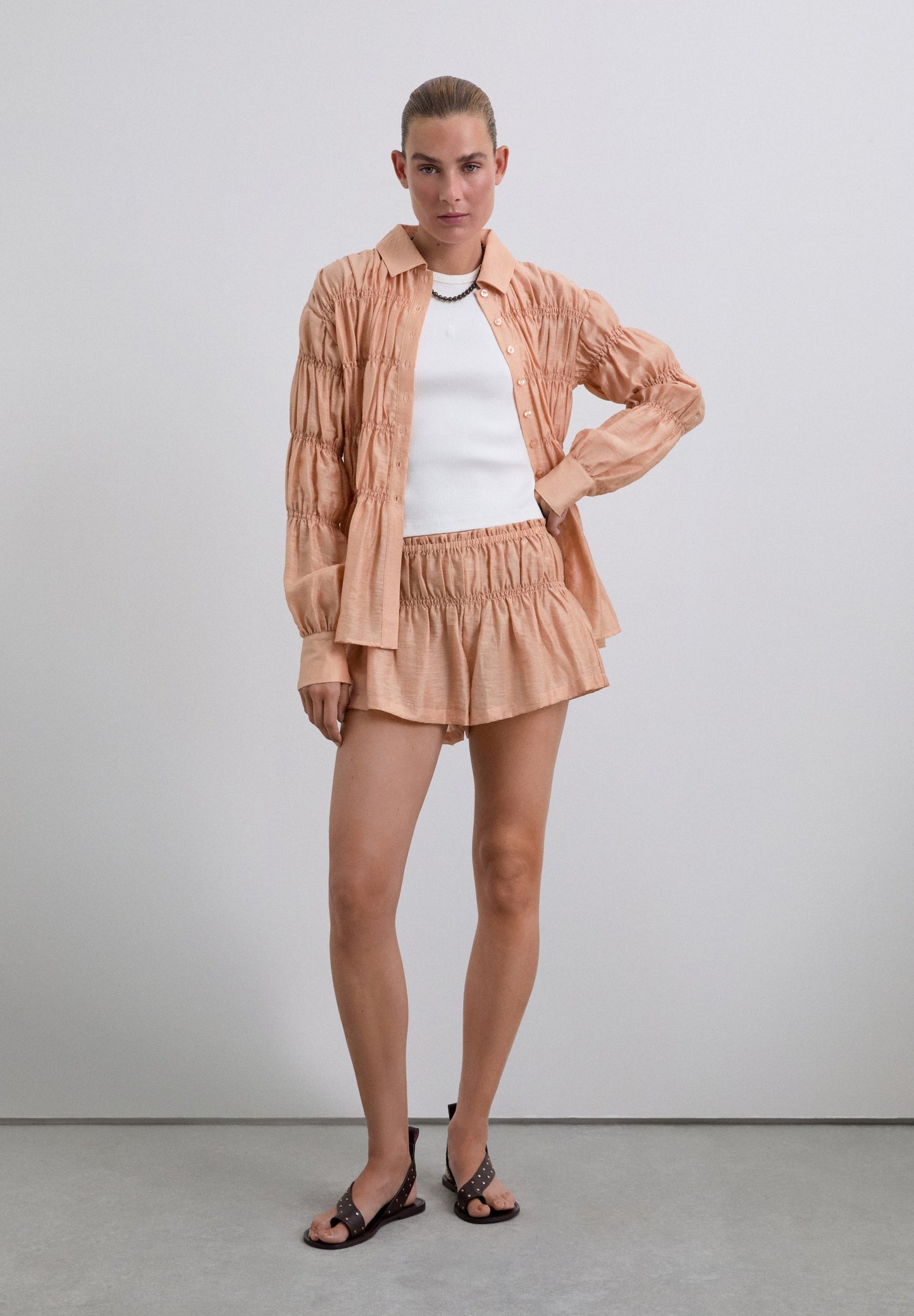 SMOCKED SHORTS