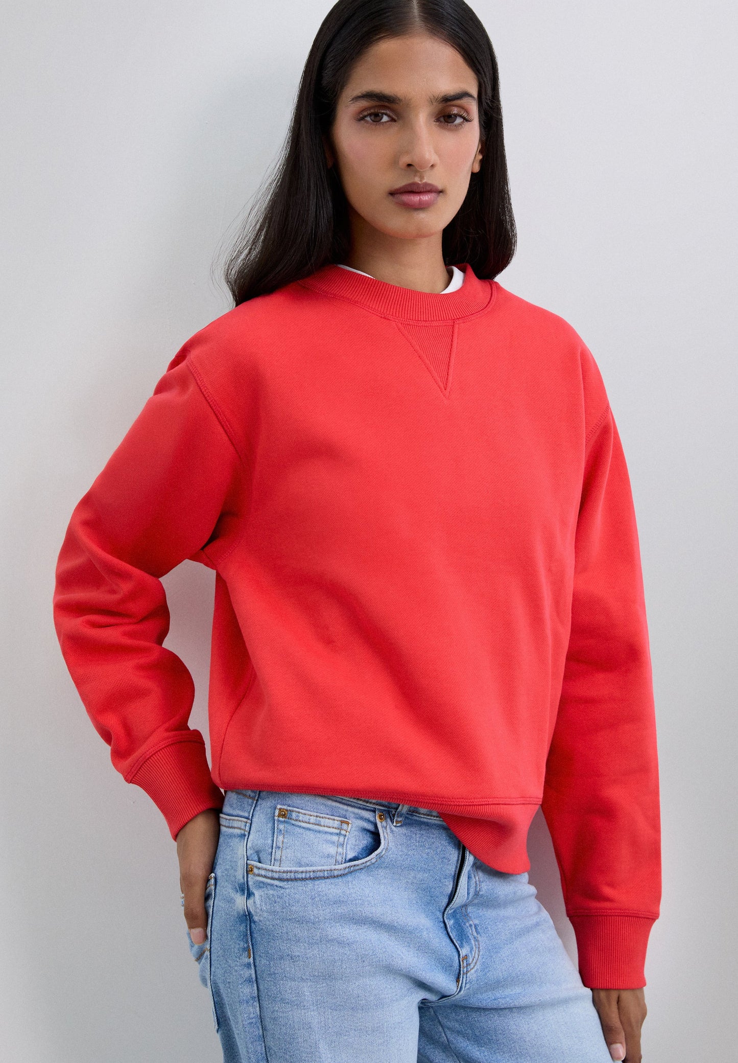 SWEATSHIRT WITH GLITTER SKULL ON THE BACK