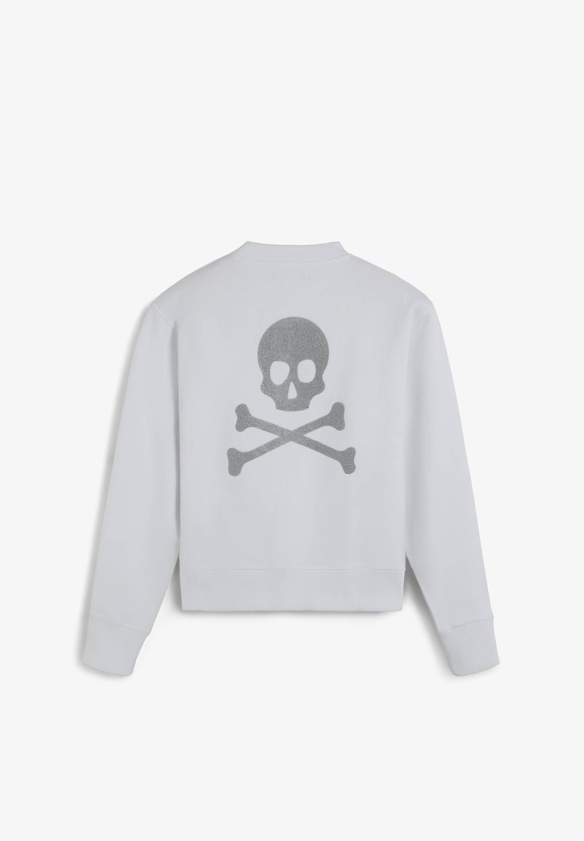 SWEATSHIRT WITH GLITTER SKULL ON THE BACK