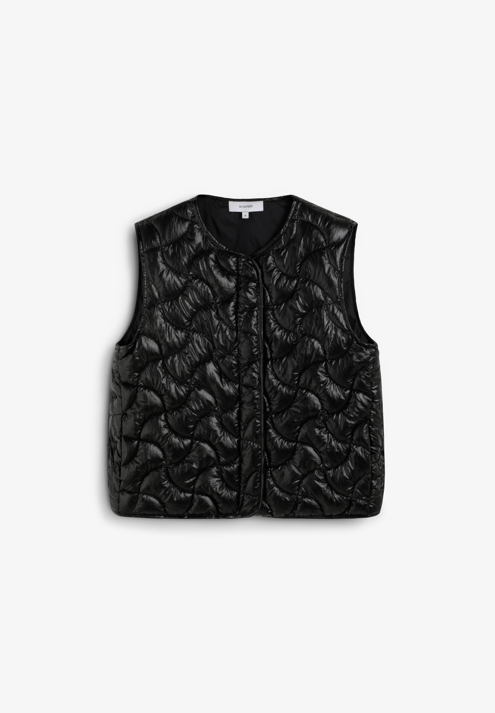 QUILTED GILET WITH STITCHING
