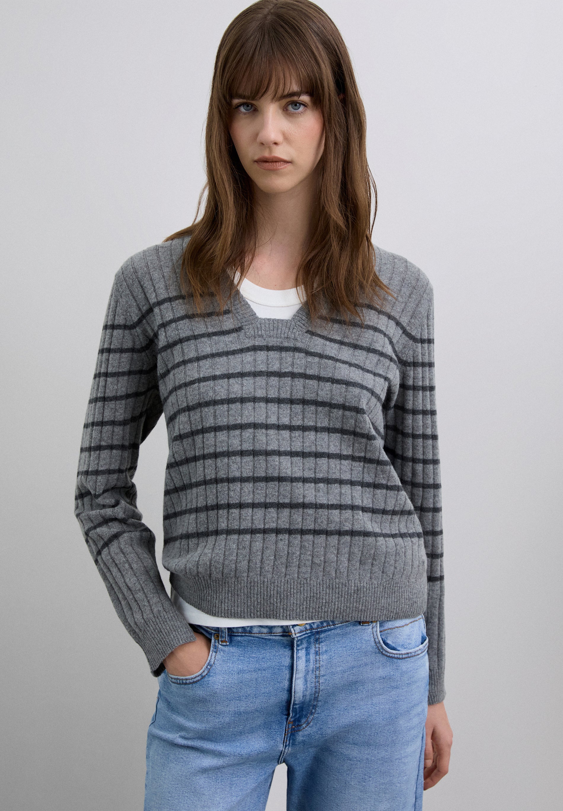 STRIPED RIBBED SWEATER