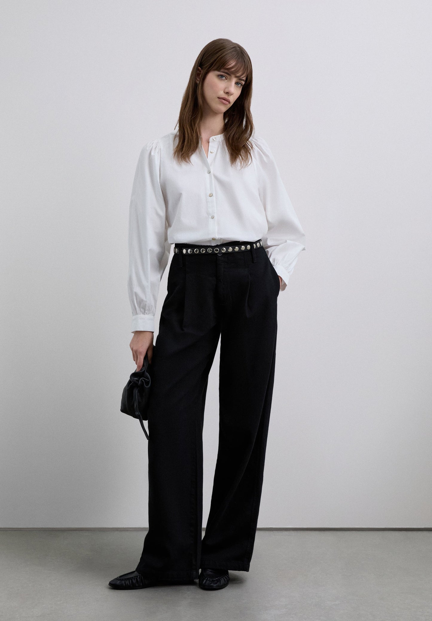 POPLIN PUFF SLEEVE SHIRT