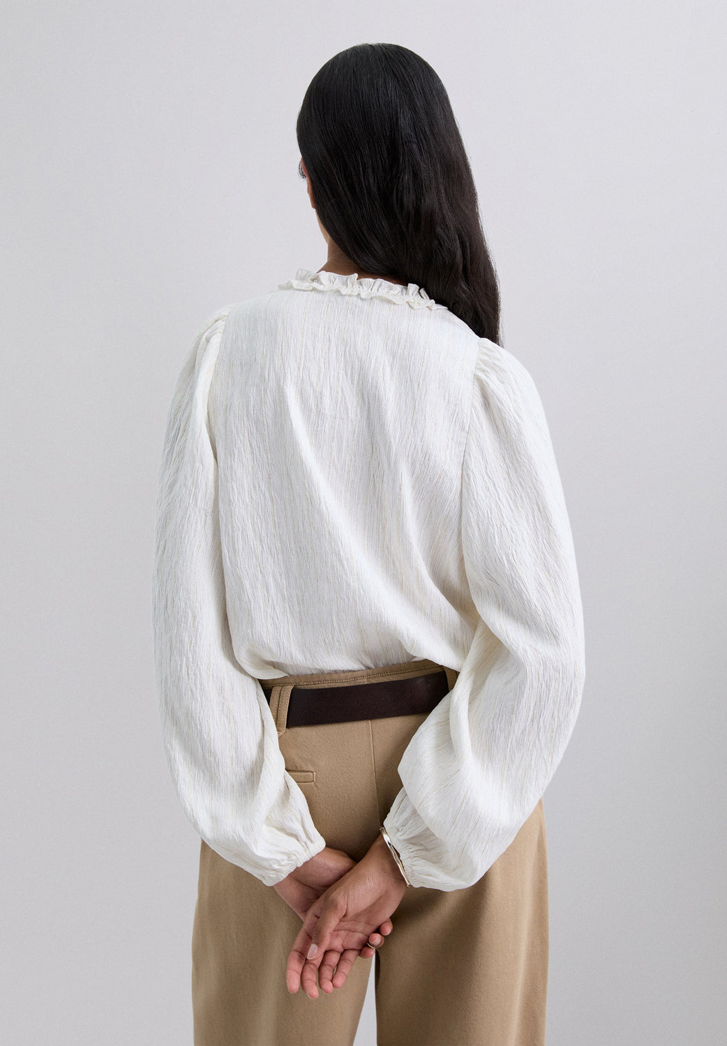 BLUSA FRUNCES HILO METALIZADO - Scalpers