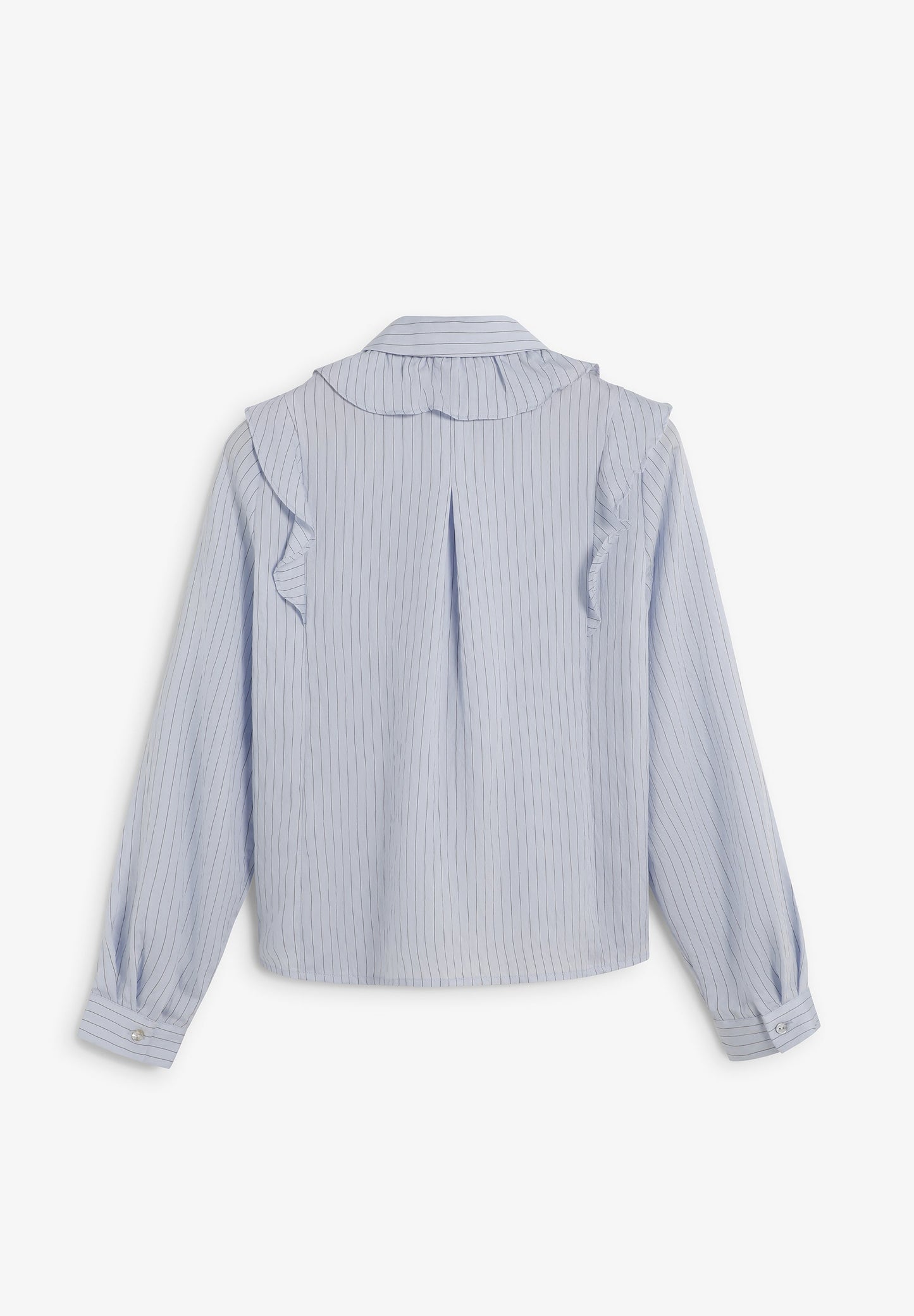 PINSTRIPE SHIRT WITH RUFFLES